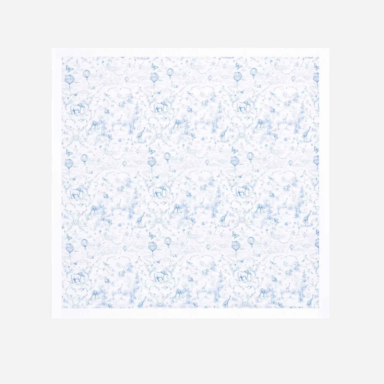 Dior Baby Blanket White Cotton Knit, LightBlue, FrontView