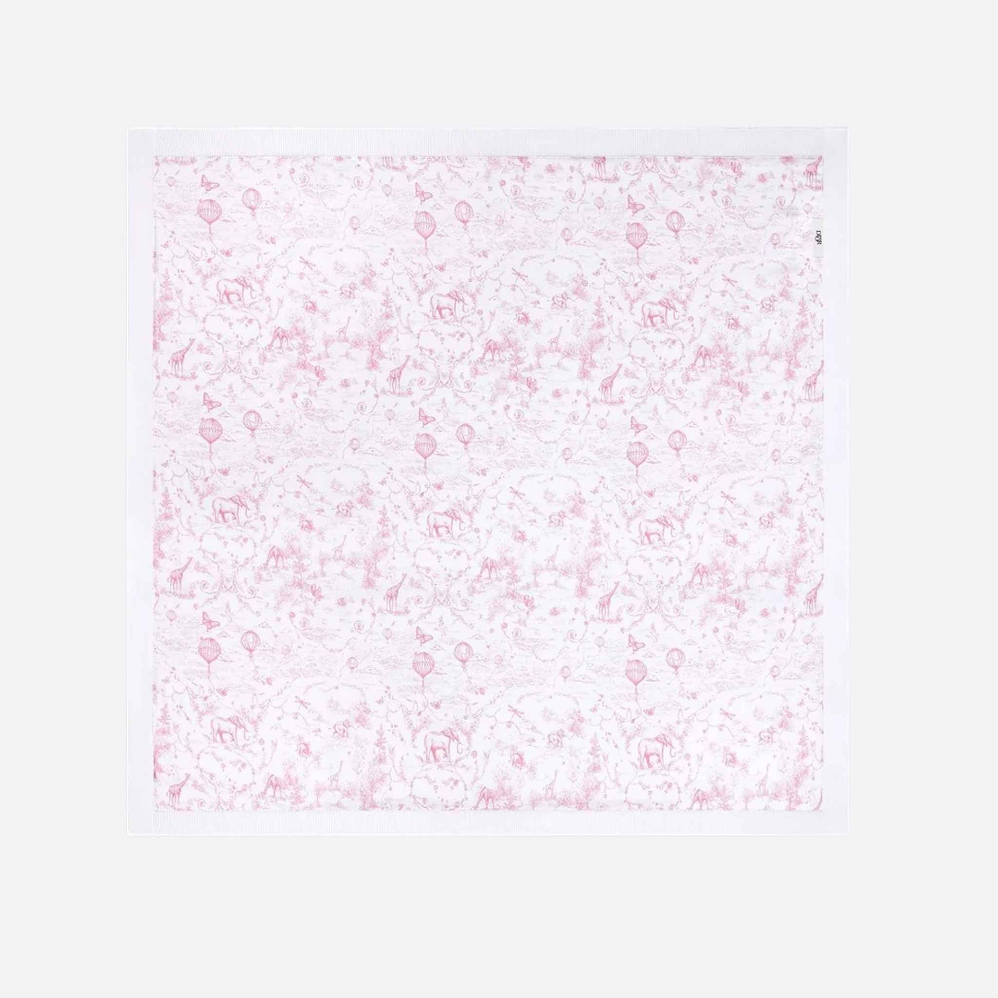 Dior Baby Blanket White Cotton Knit, PalePink, FrontView