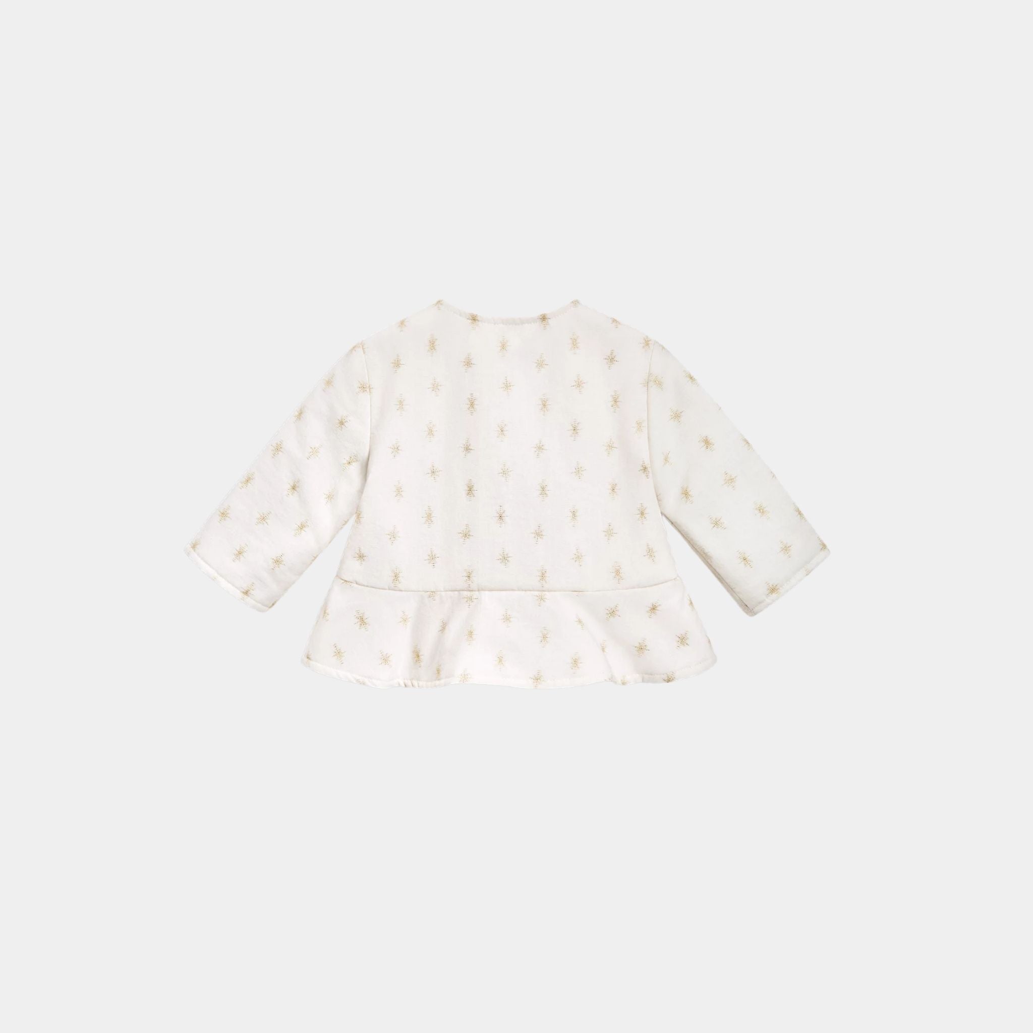 Dior Baby Blouse Ivory Cotton with Gold-Tone Jacquard Star Motif, Back