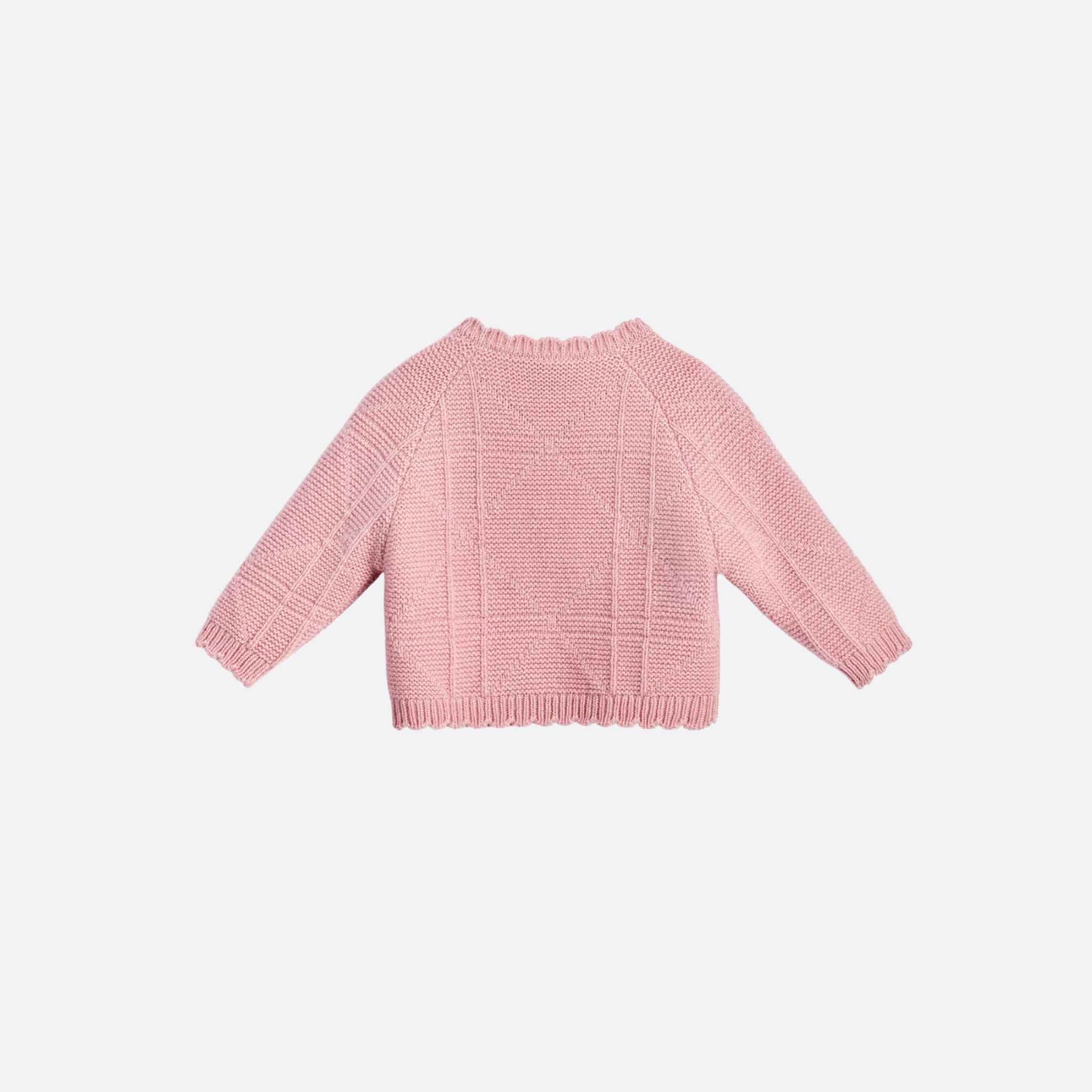 Dior Baby Cardigan Antique Pink Cannage Wool Cashmere Jacquard Knit, Back