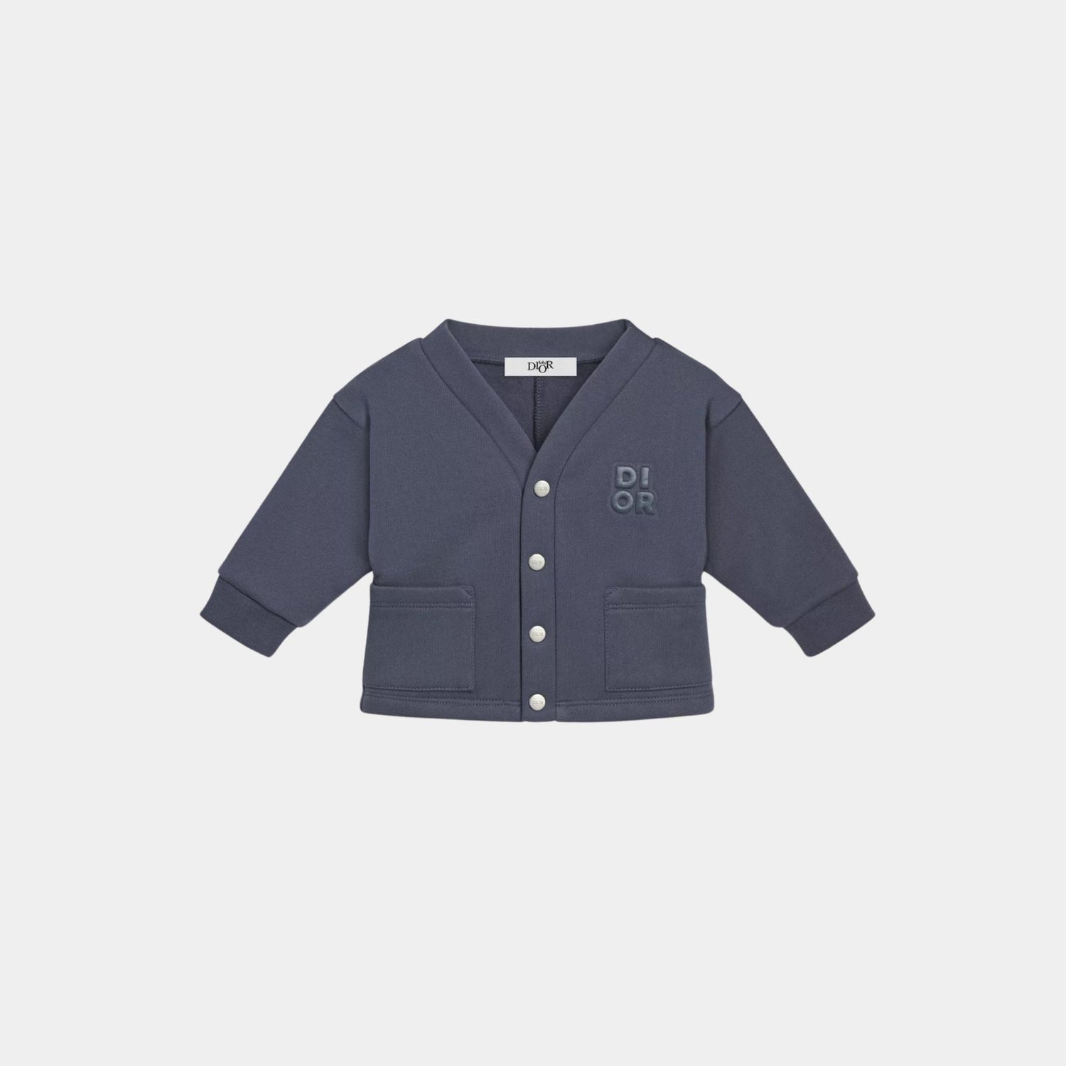 Dior Baby Cardigan Jacket Navy Blue Cotton Fleece, Front