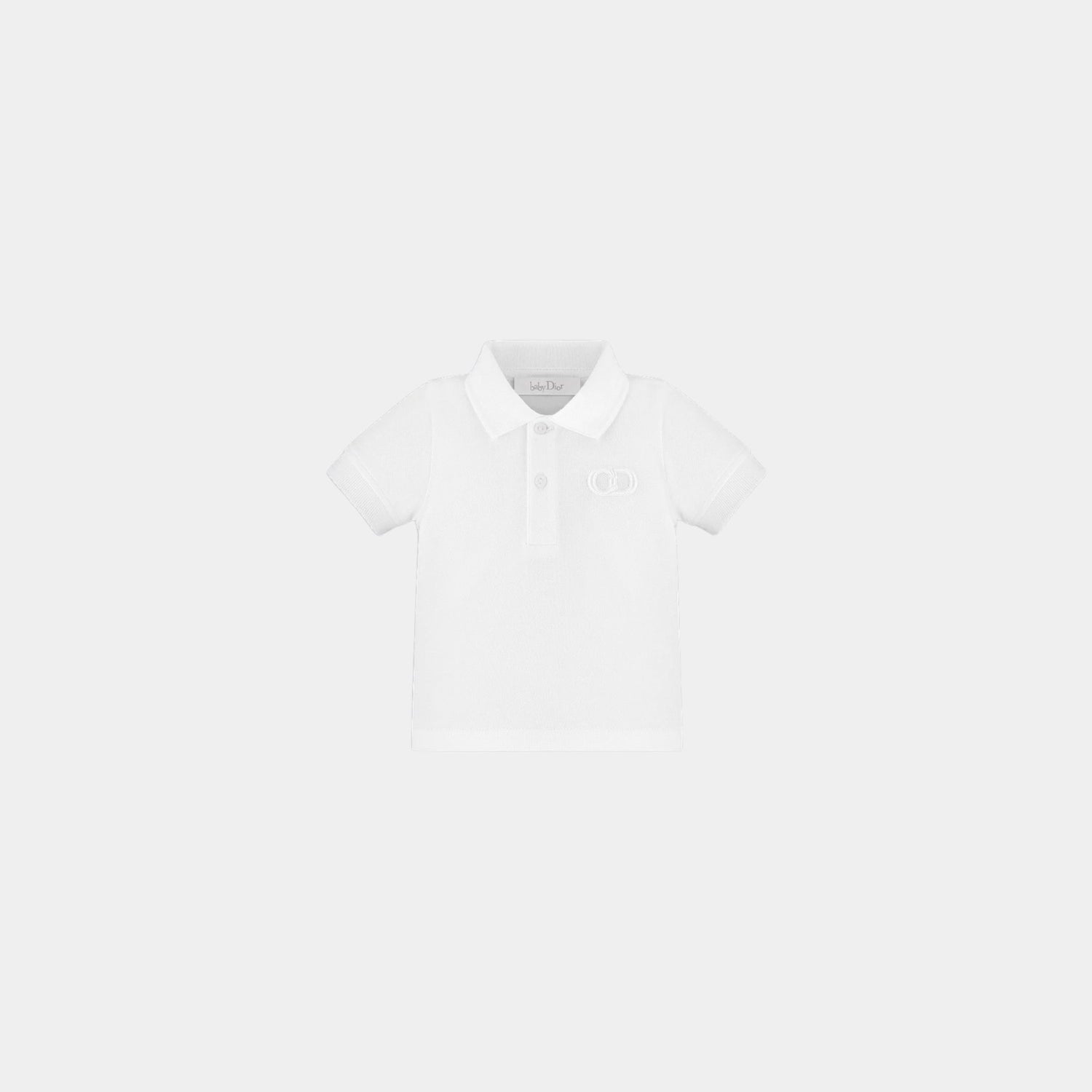 Dior Baby CD Icon Polo Shirt White Cotton Pique, Front