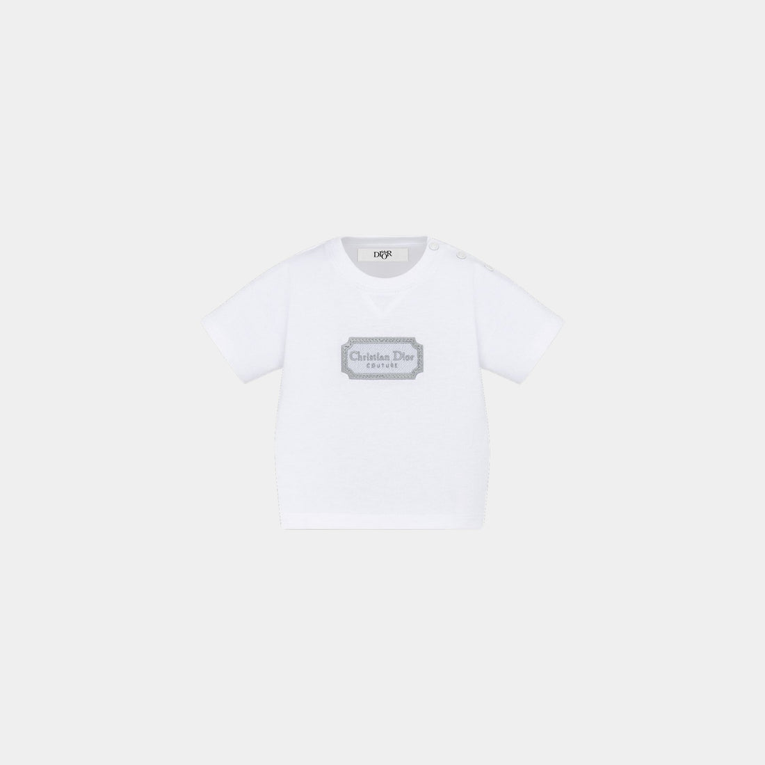 Dior Baby Christian Dior Couture T-Shirt Cotton Jersey, White, Front