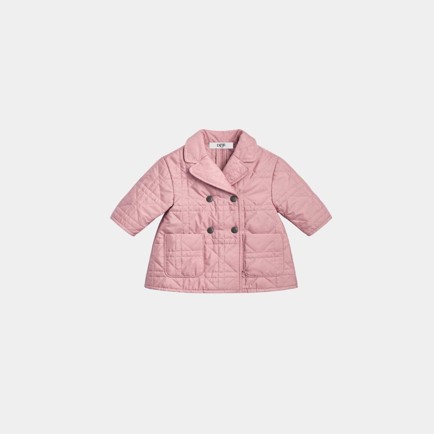 Dior Baby Coat Antique Pink Cannage Quilted Technical Fabric, Front