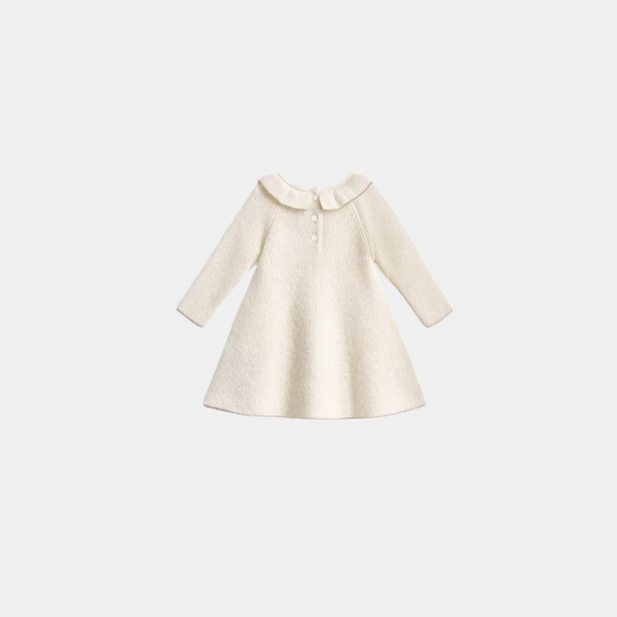 Dior Baby Flared Dress Ivory Alpaca and Wool Blend Knit, Back