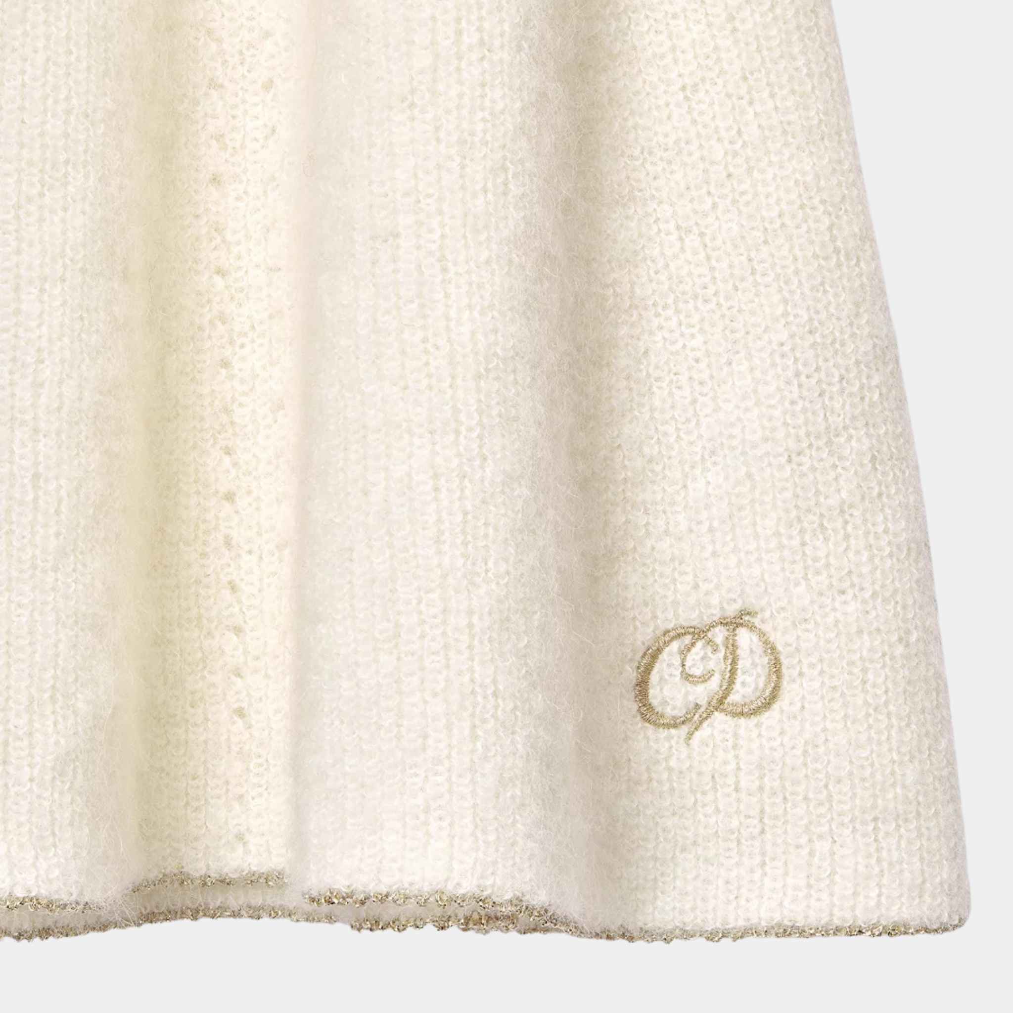 Dior Baby Flared Dress Ivory Alpaca and Wool Blend Knit, Close