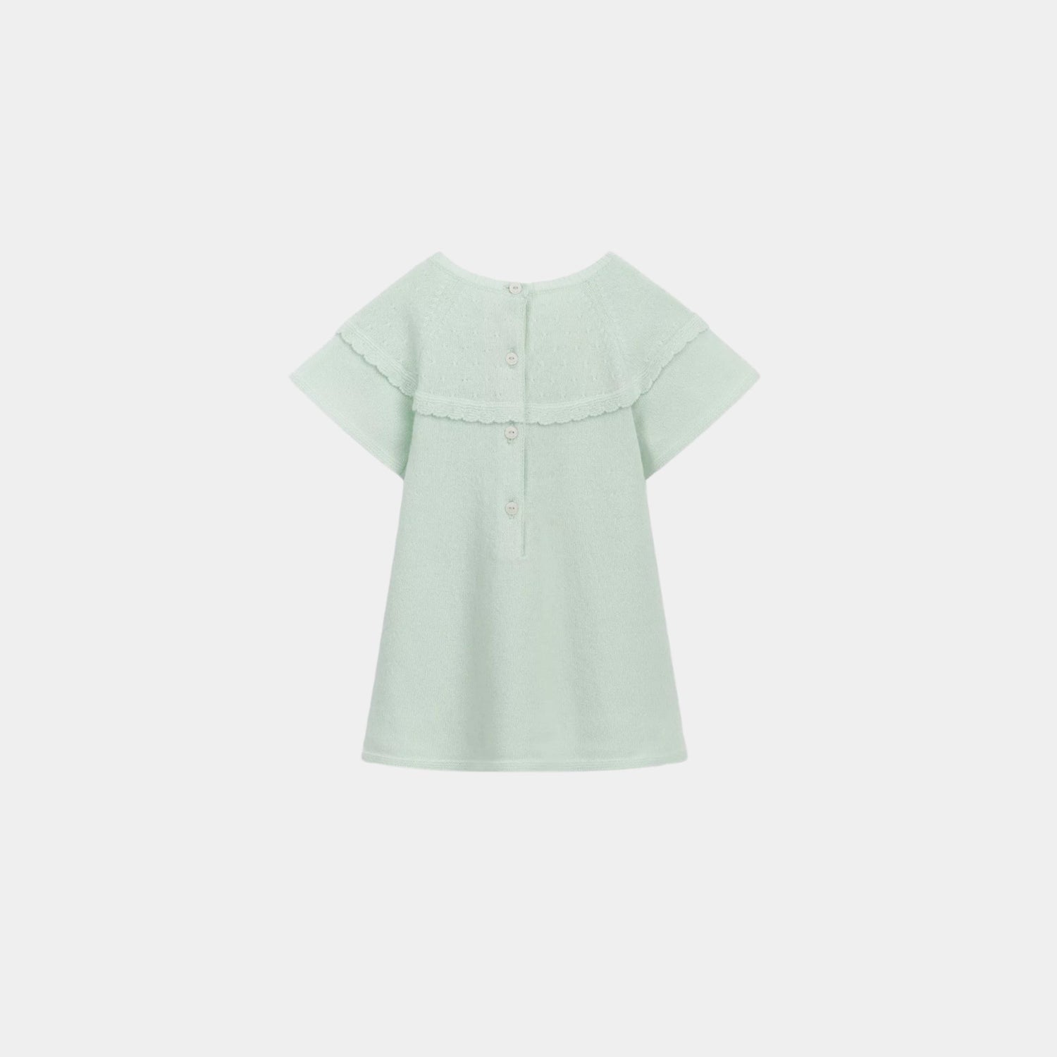 Dior Baby Flared Dress Wool and Cashmere Knit, Celadon, Back