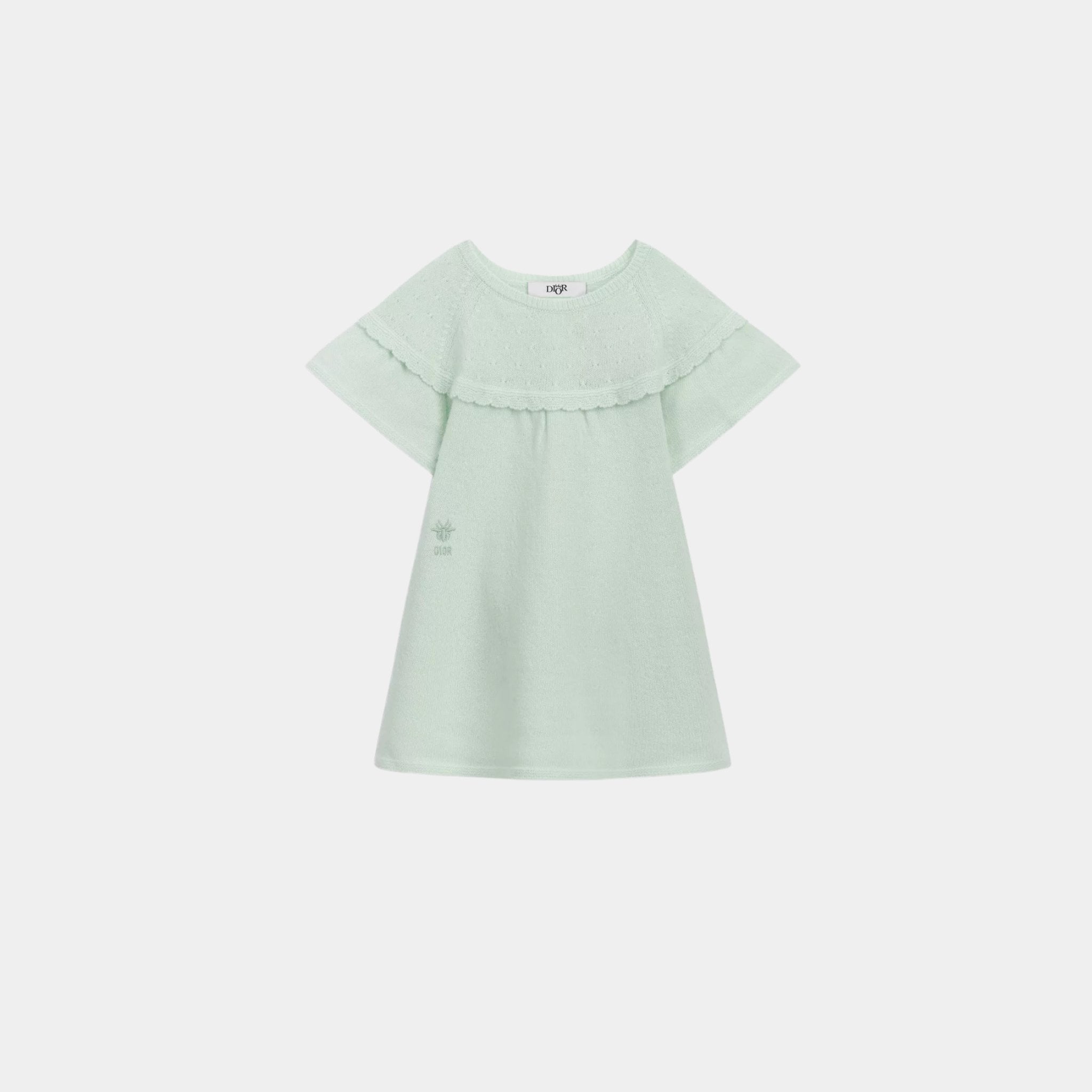 Dior Baby Flared Dress Wool and Cashmere Knit, Celadon, Front