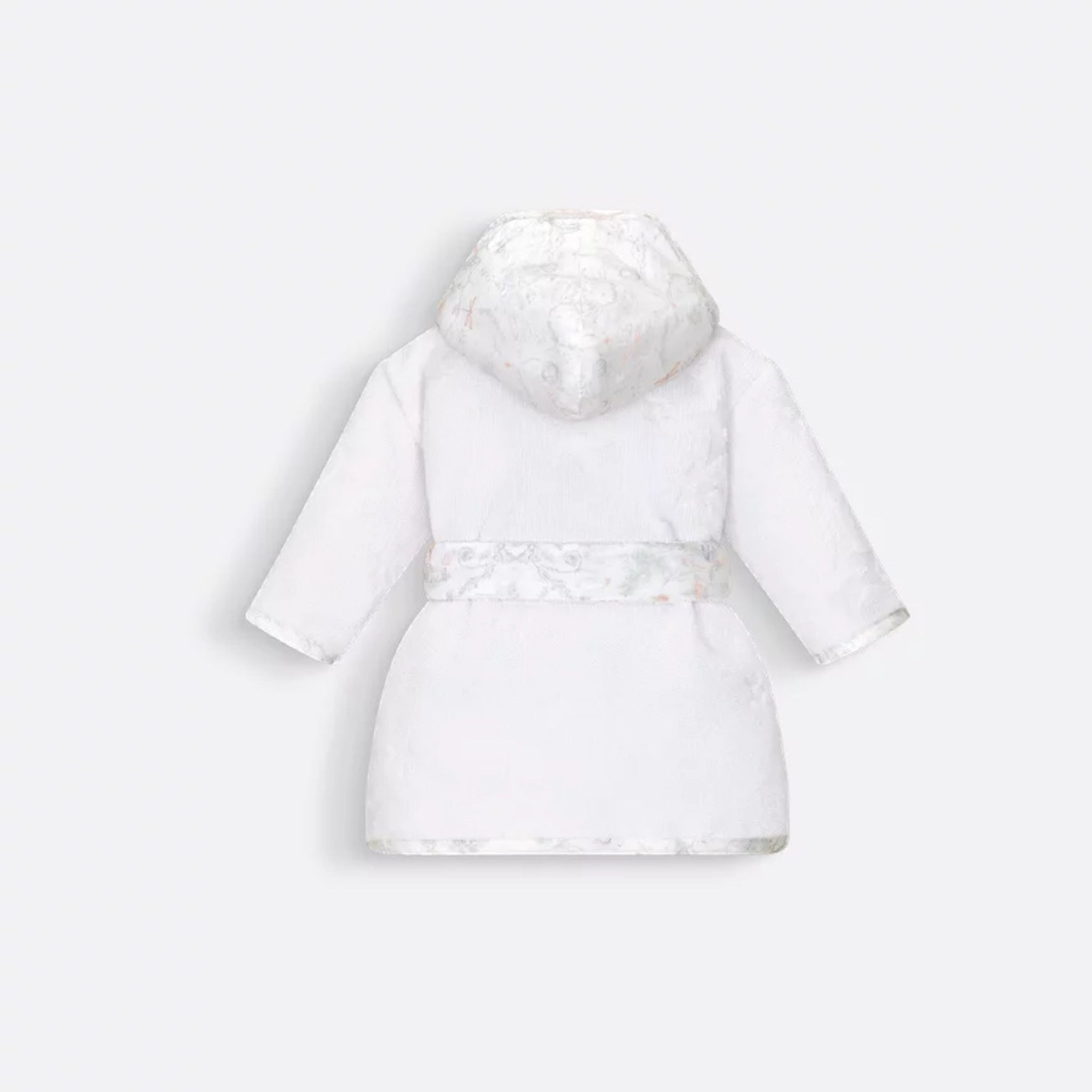 Dior Baby Hooded Bathrobe Ivory Cotton Terry Jacquard Stars Toile de Jouy Pastel, Back