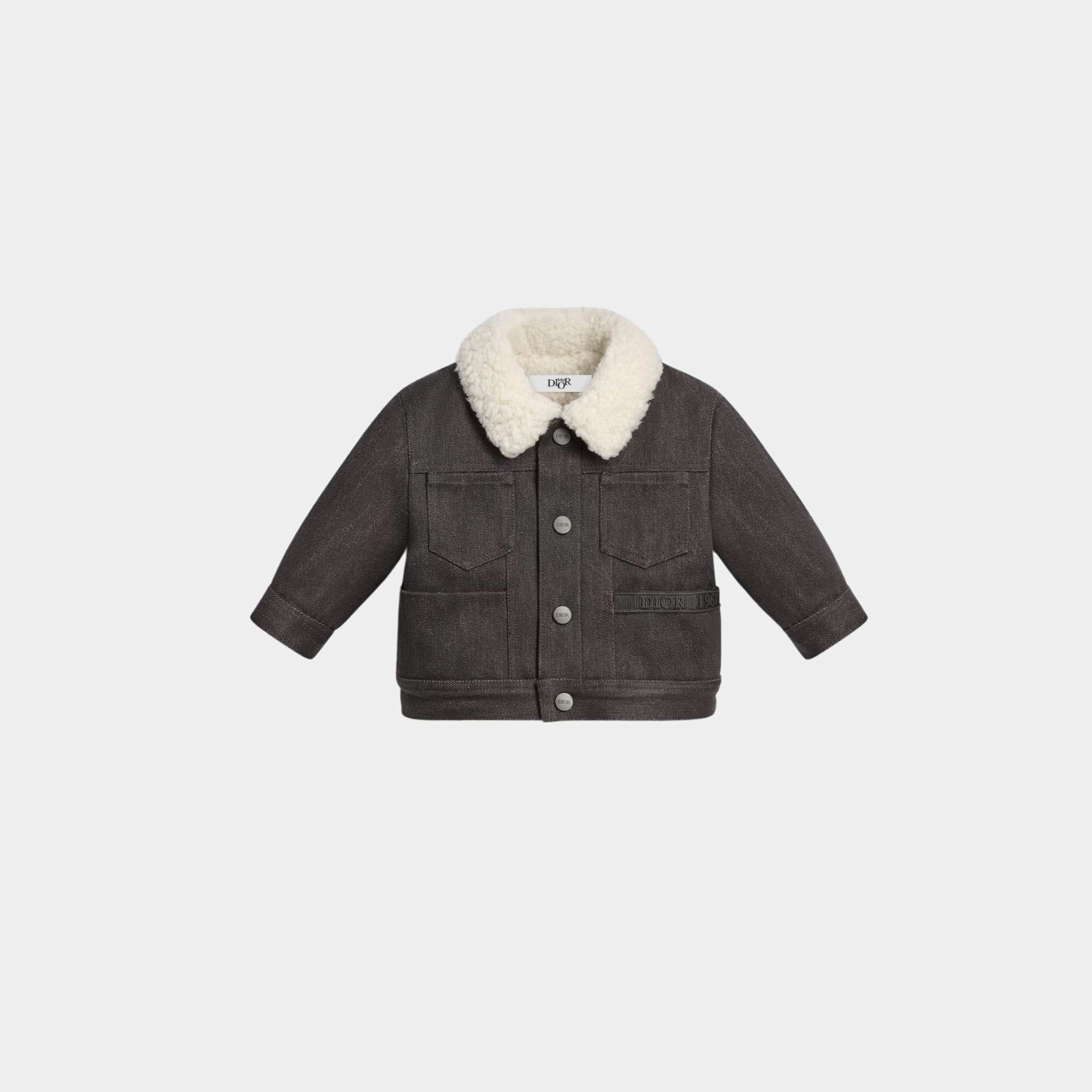 Dior Baby Jacket Anthracite Gray Denim-Effect Cotton Gabardine, Front