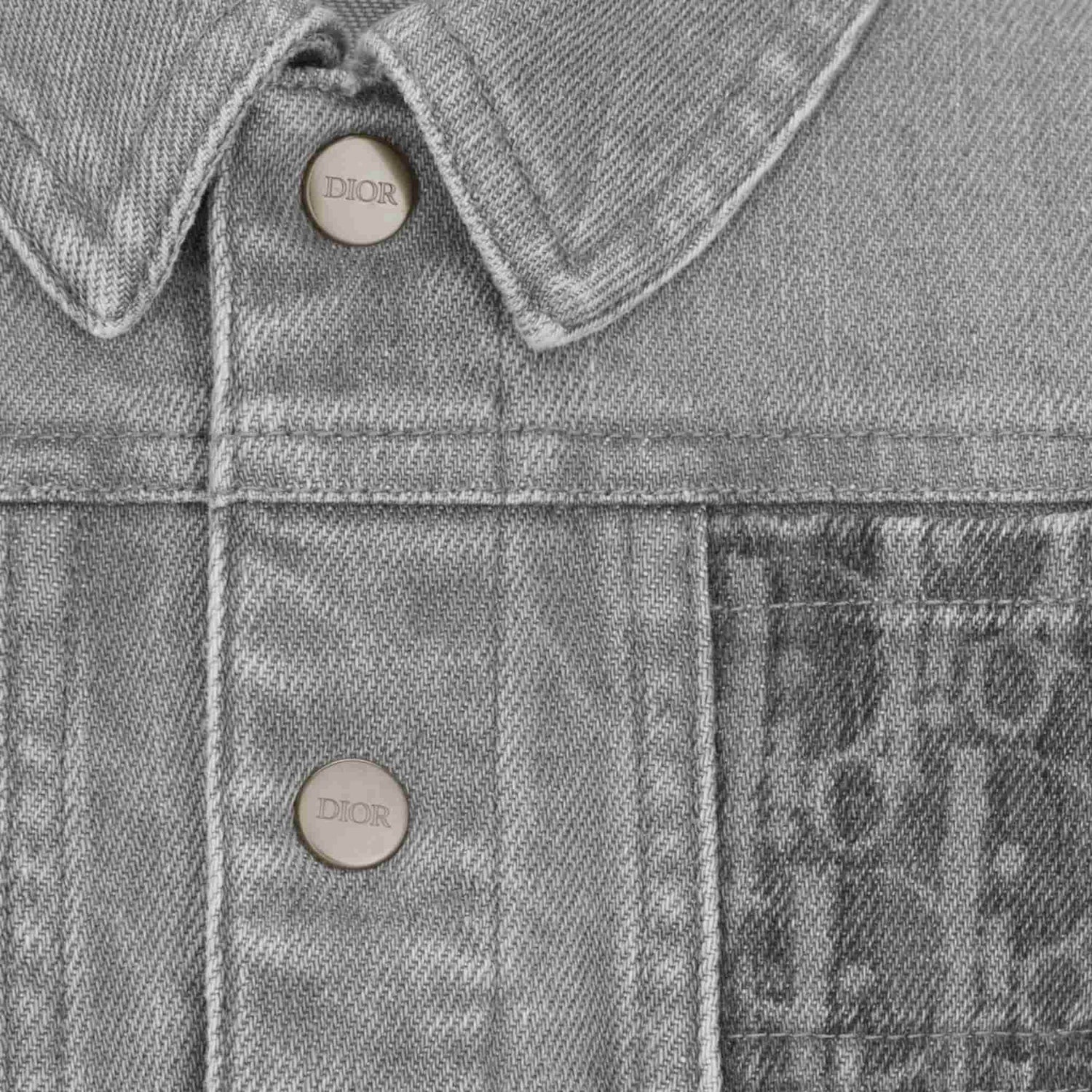 Dior Baby Jacket Gray Dior Oblique Stonewashed Cotton Denim, Close