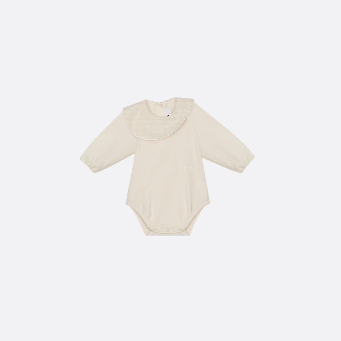 Dior Newborn Gift Set Ivory Cotton Voile Jersey with Gold Tone Cannage, FrontView