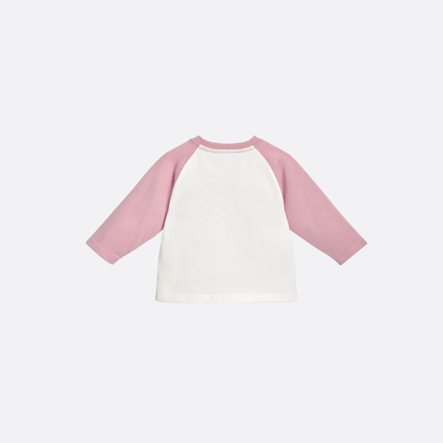 Dior Baby Long-Sleeved T-Shirt Ivory and Antique Pink Cotton Jersey, Back