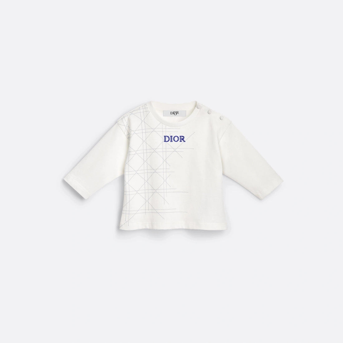 Dior Baby Long-Sleeved T-Shirt Ivory Cotton Jersey, Front
