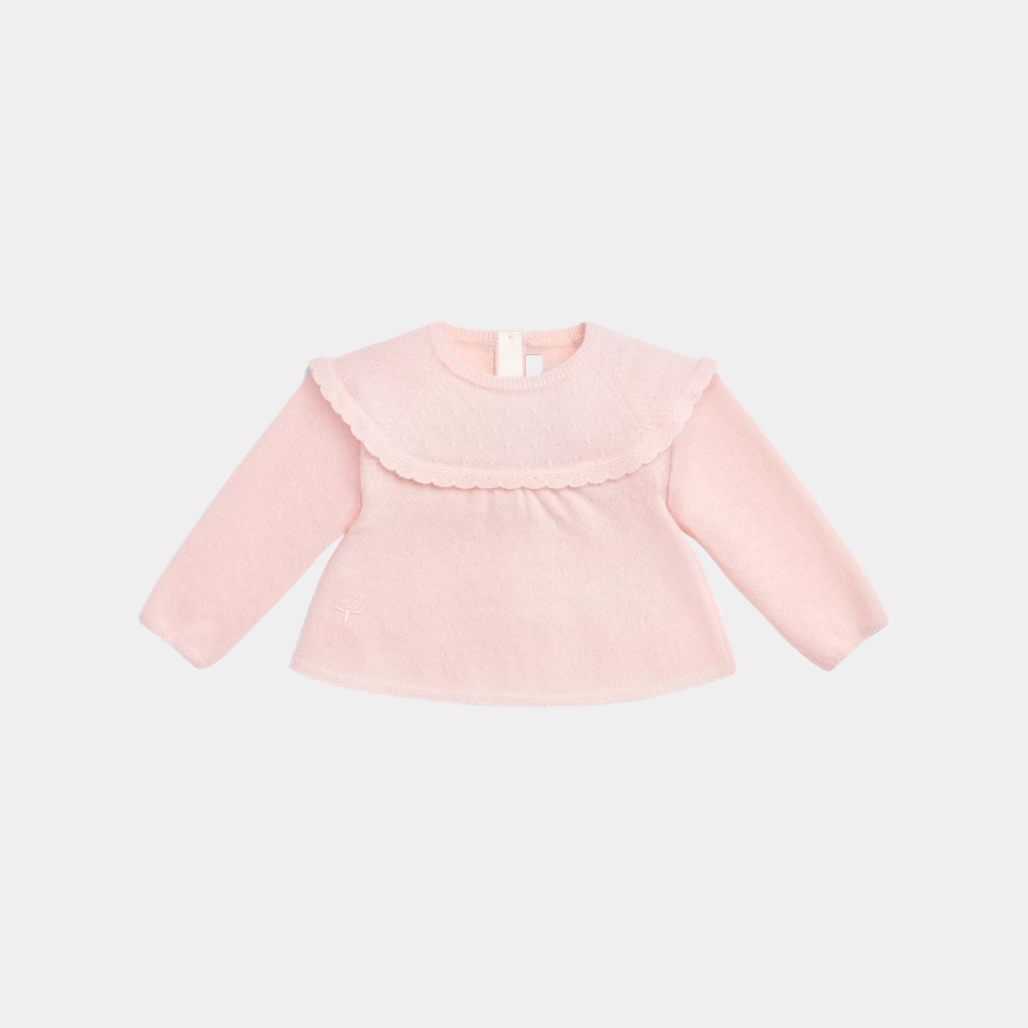 Dior Baby Outfit Pale Pink Wool and Cashmere Knit, Pajama, Front