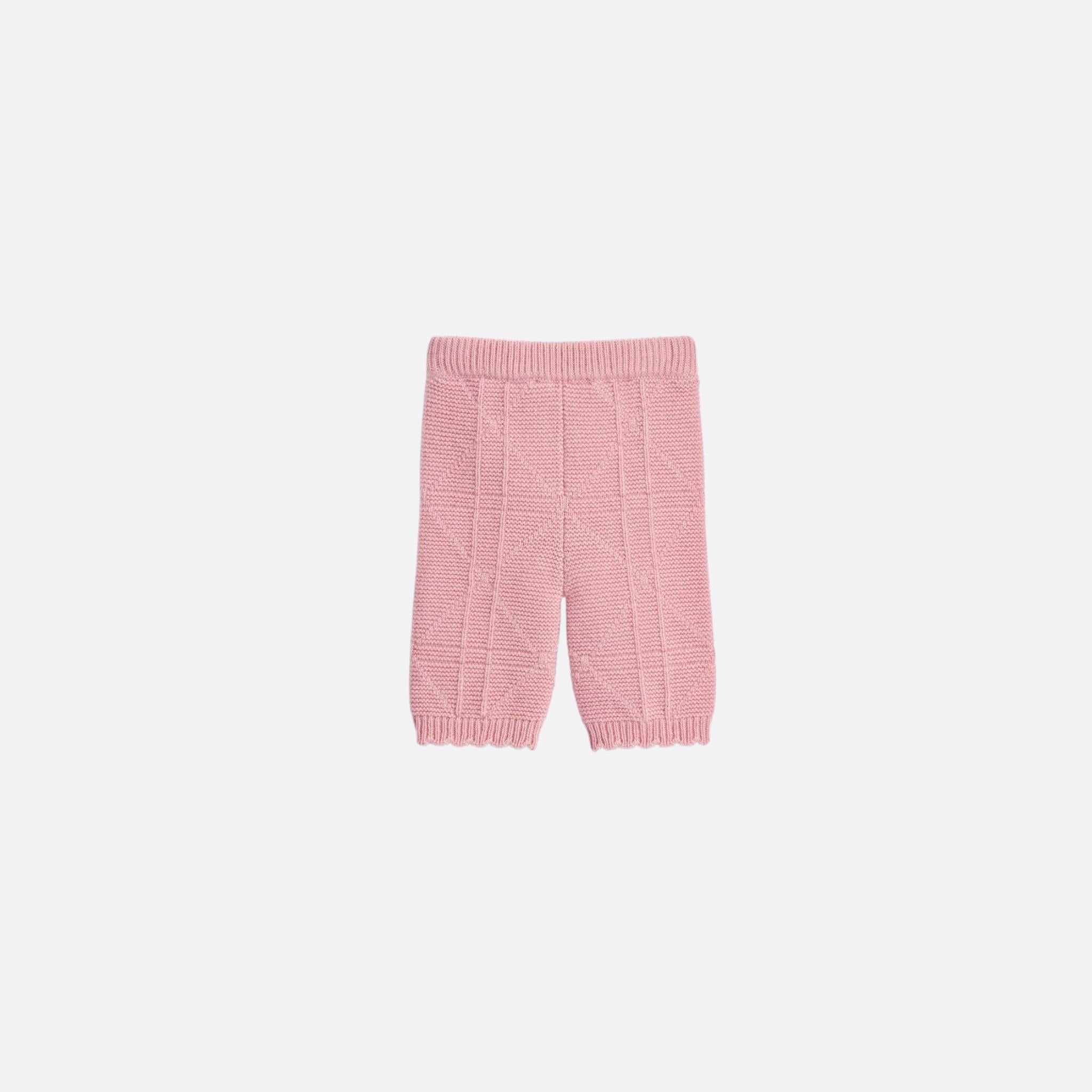 Dior Baby Pants Antique Pink Cannage Wool-Cashmere Knit, Back