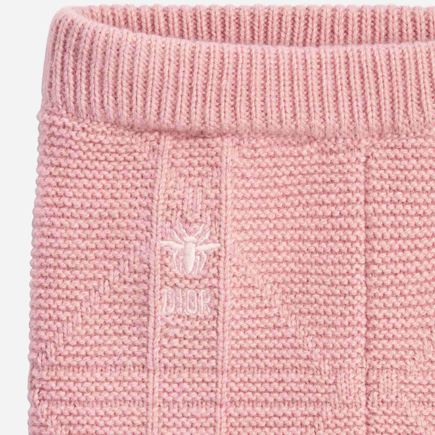 Dior Baby Pants Antique Pink Cannage Wool-Cashmere Knit, Close