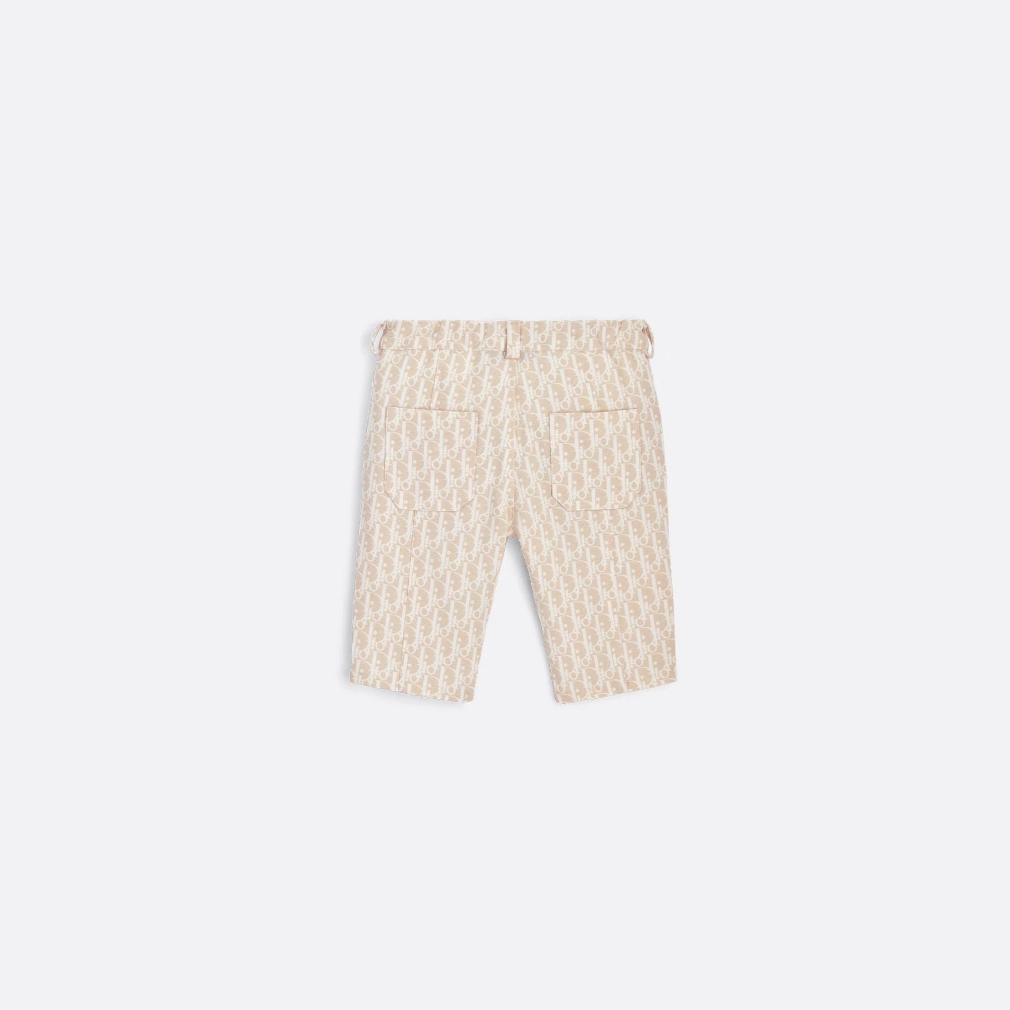 Dior Baby Pants Beige Basket Weave Cotton Ivory Dior Oblique Motif, Back