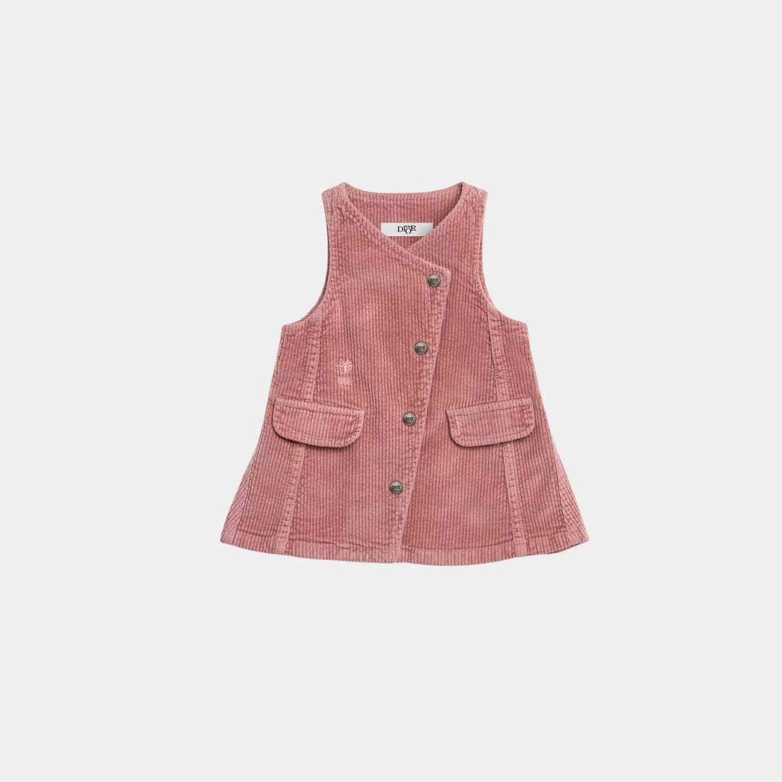 Dior Baby Pinafore Dress Antique Pink Corduroy, Front