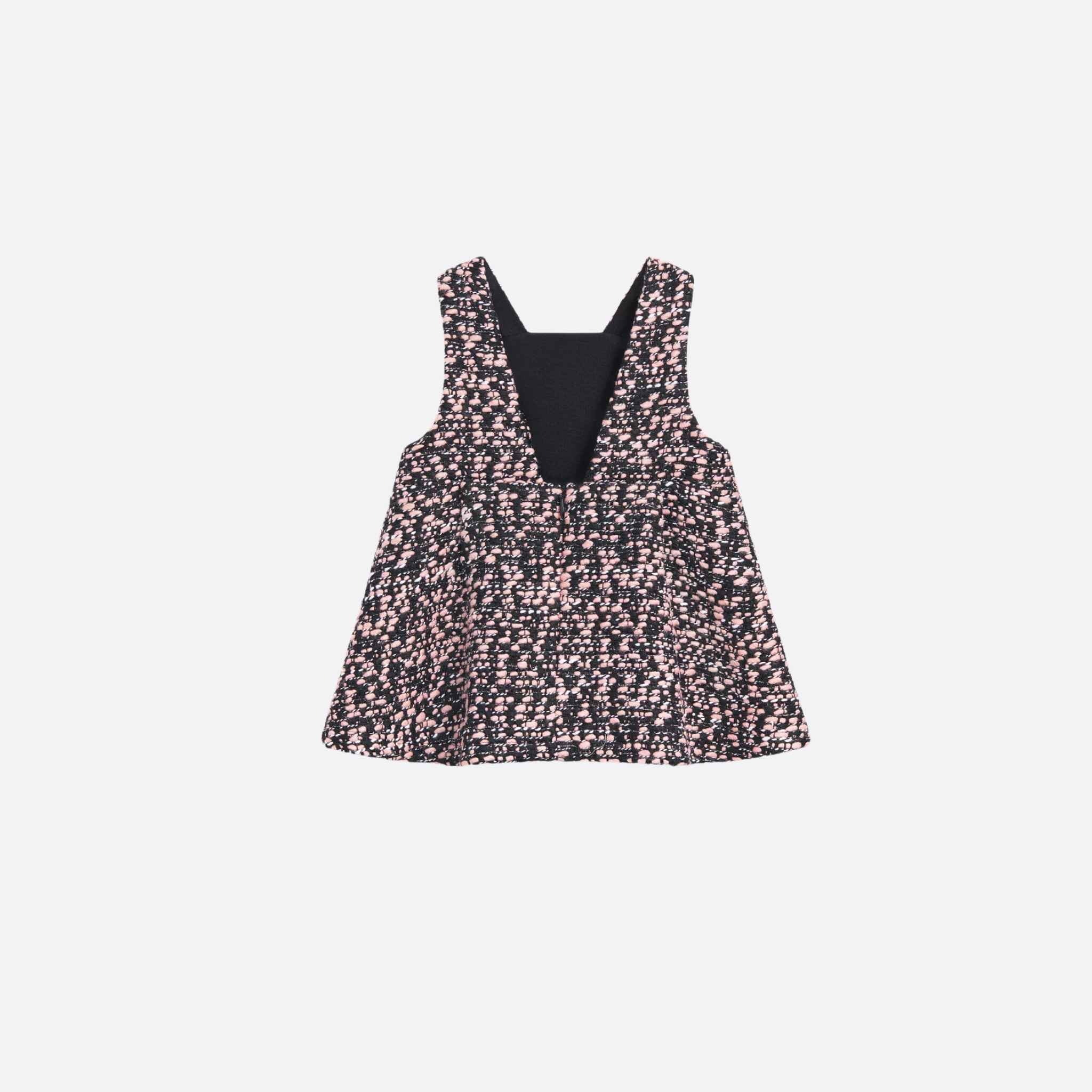 Dior Baby Pinafore Dress Black Pink and Silver-Tone Tweed, Back