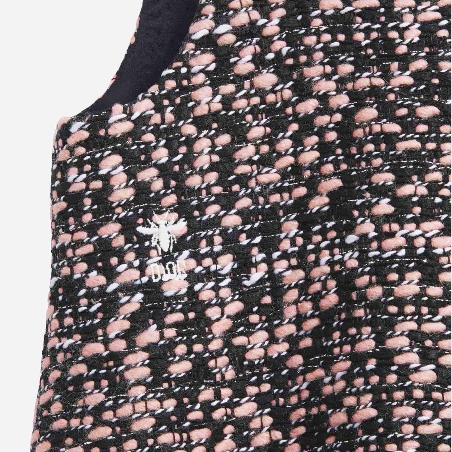 Dior Baby Pinafore Dress Black Pink and Silver-Tone Tweed, Close