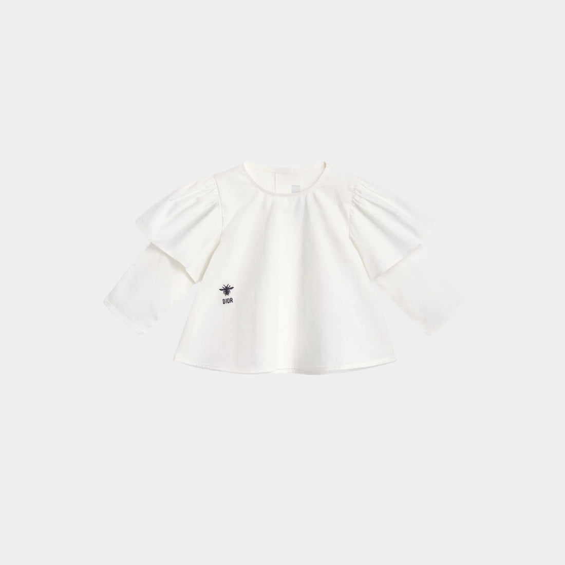 Dior Baby Shirt White Cotton Poplin, Close, Front
