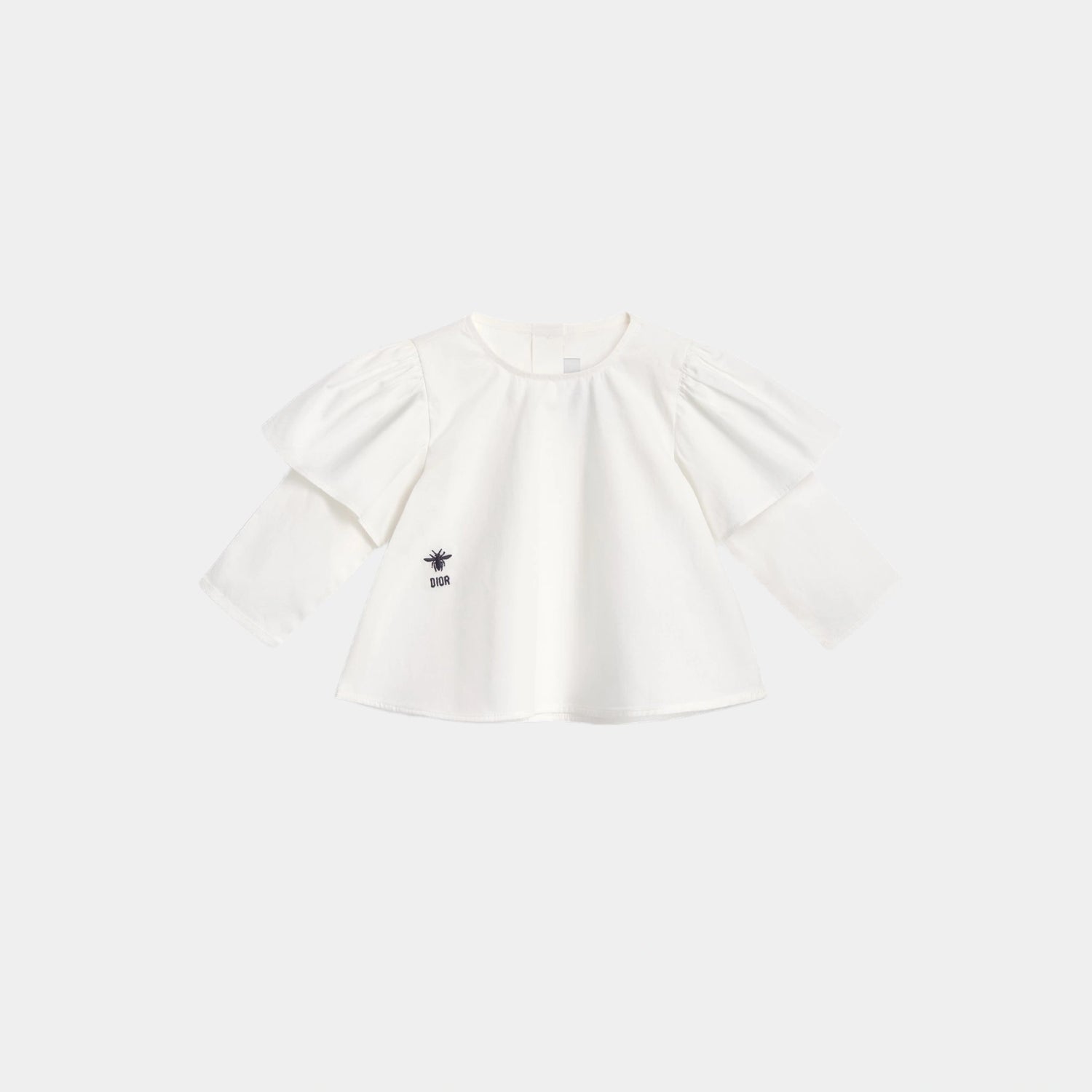 Dior Baby Shirt White Cotton Poplin, Close, Front