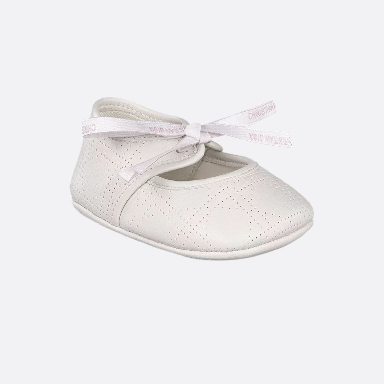 Dior Baby Slipper Ivory Cannage Lambskin, FrontView