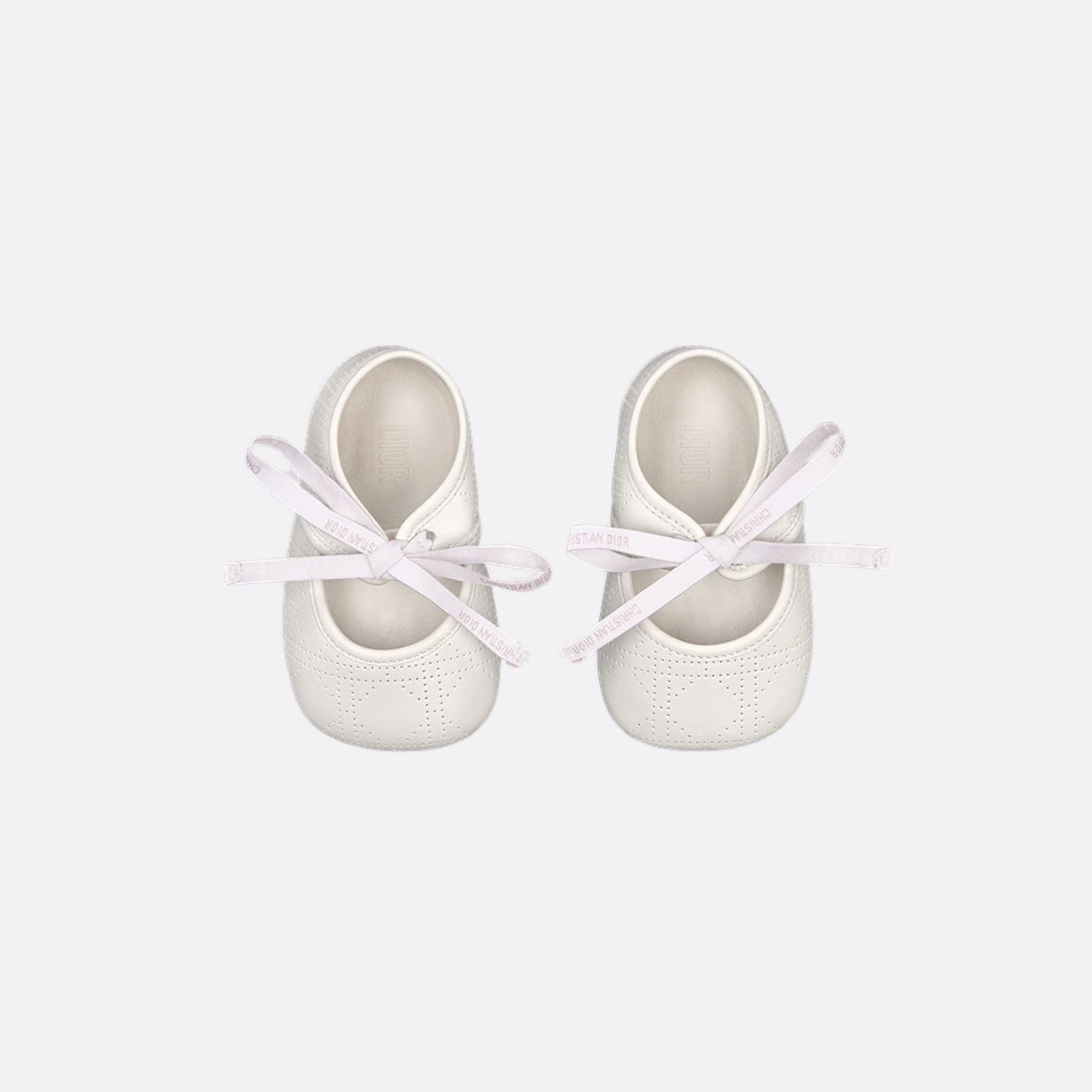 Dior Baby Slipper Ivory Cannage Lambskin, TopView