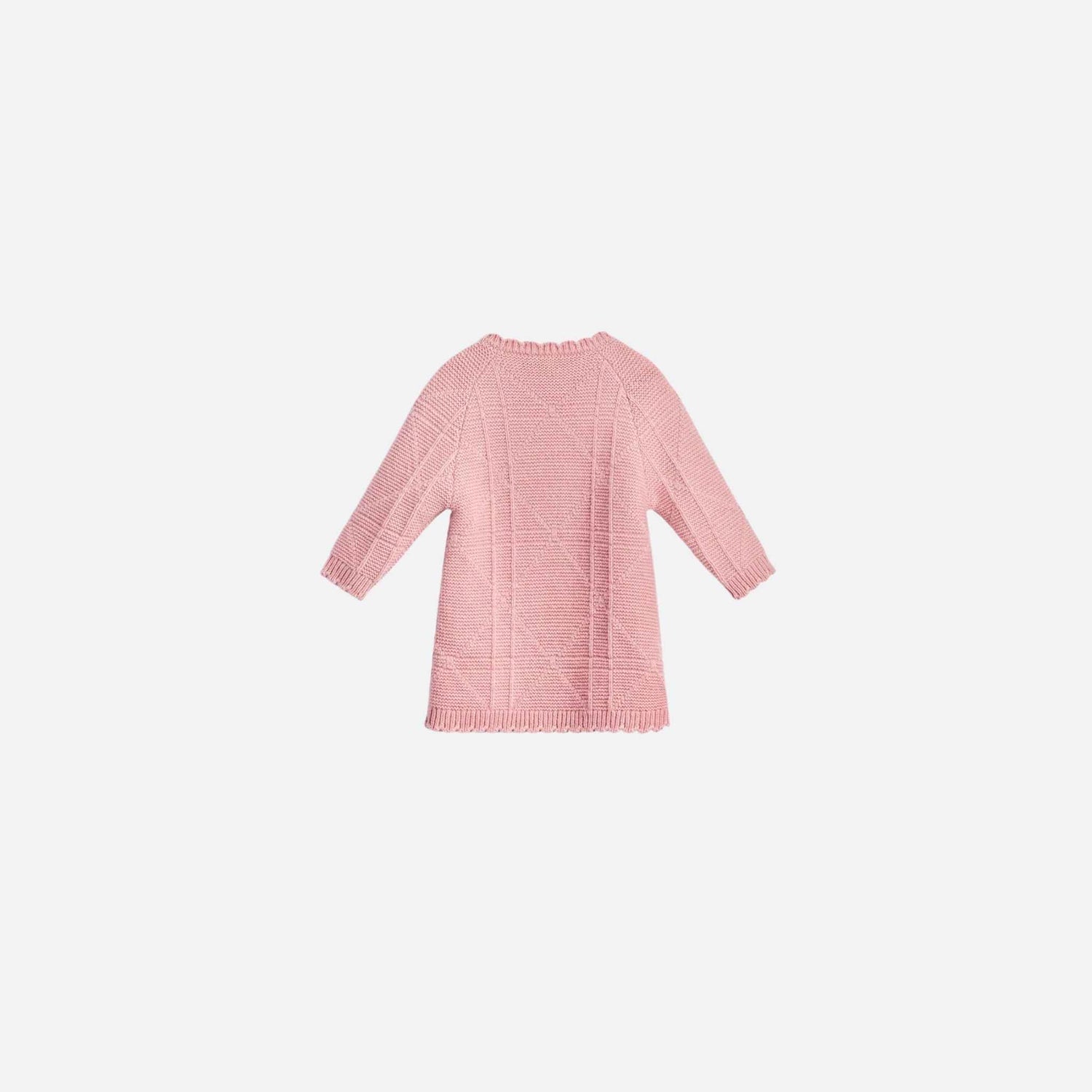 Dior Baby Straight Dress Antique Pink Cannage Wool-Cashmere Knit, Back