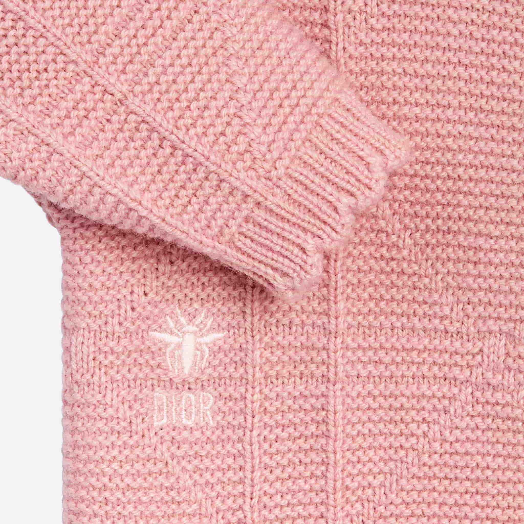 Dior Baby Straight Dress Antique Pink Cannage Wool-Cashmere Knit, Close