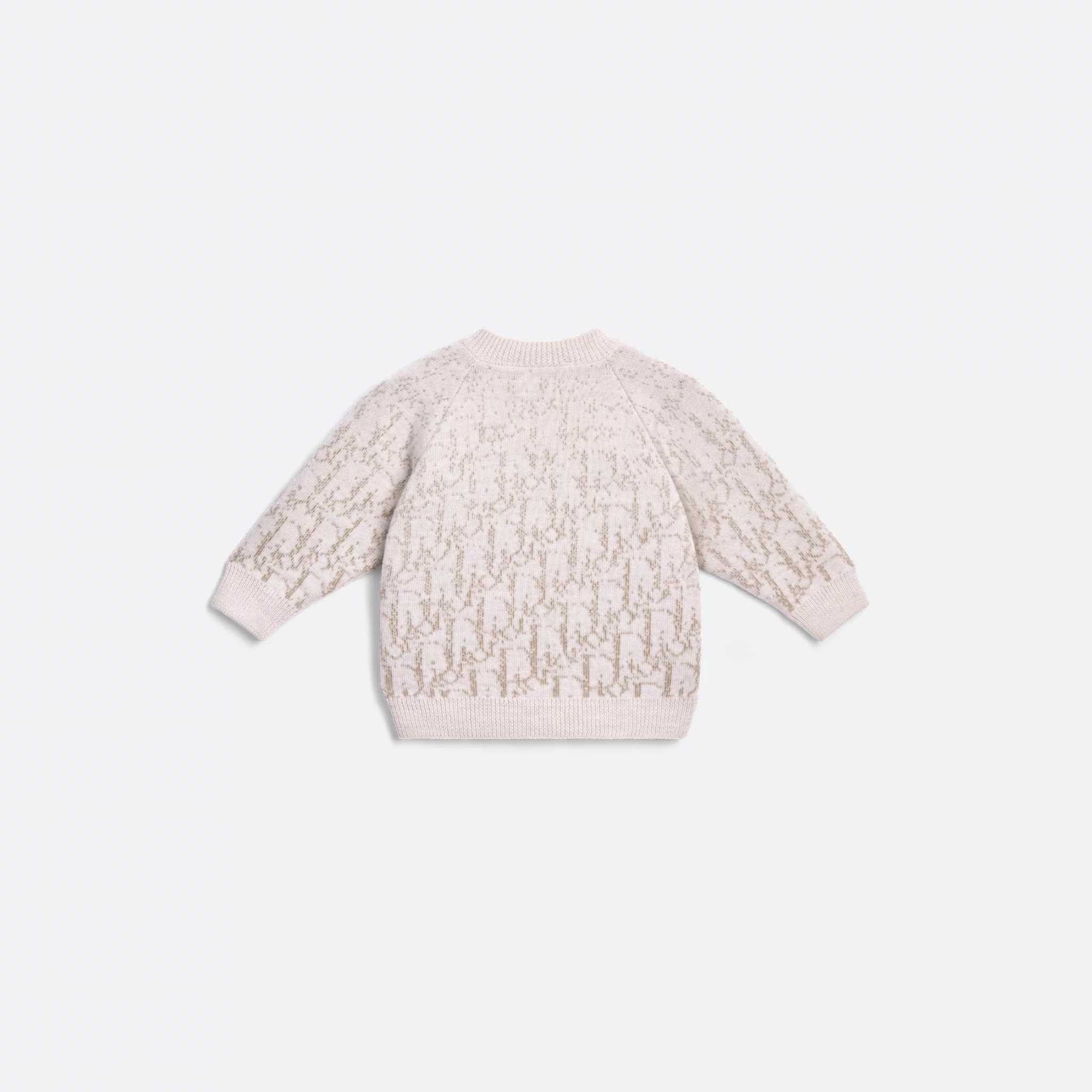 Dior Baby Sweater Wool Knit with Dior Oblique Jacquard, Beige, Back