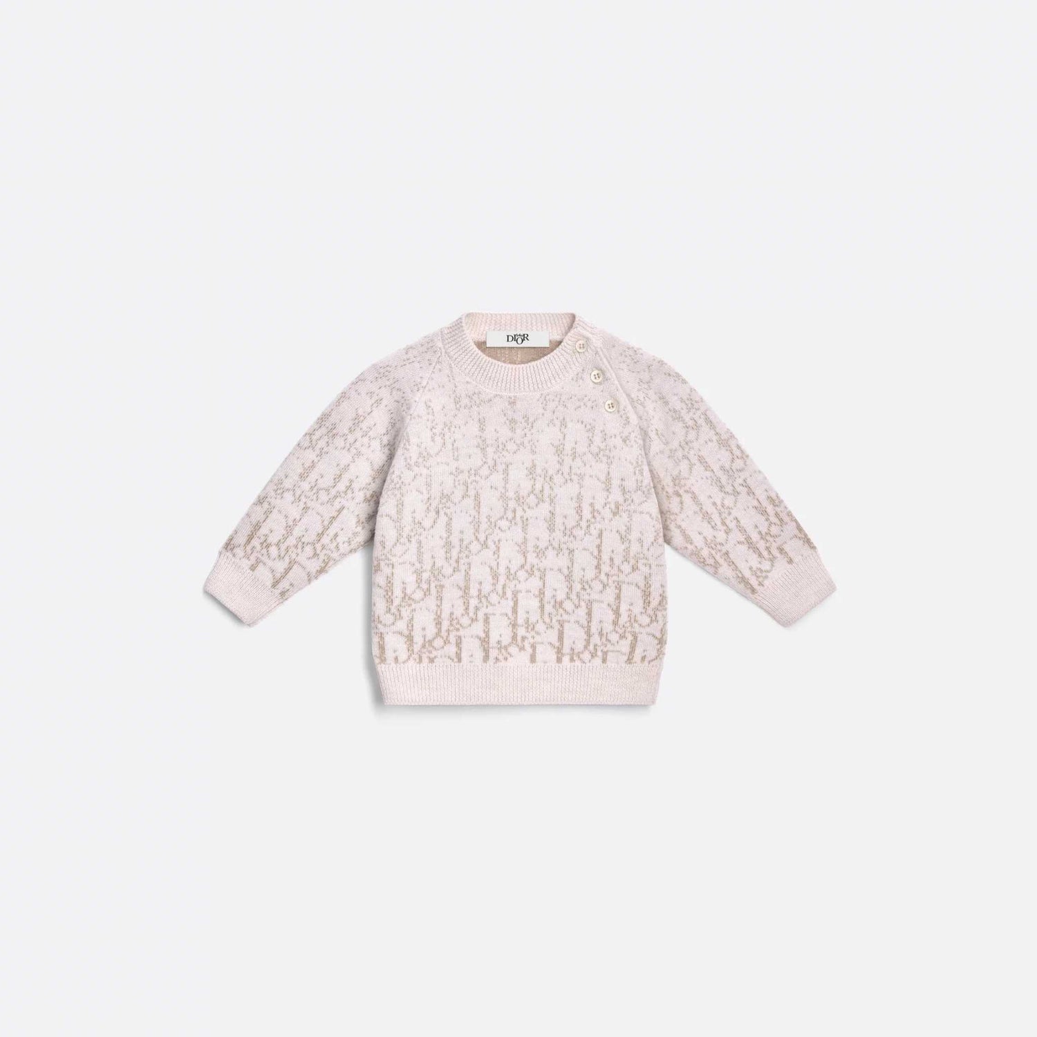 Dior Baby Sweater Wool Knit with Dior Oblique Jacquard, Beige, Front