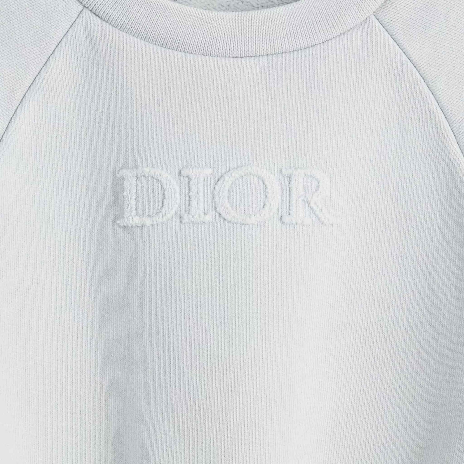 Dior Baby Sweatshirt Gray-Blue Cotton Fleece, Close