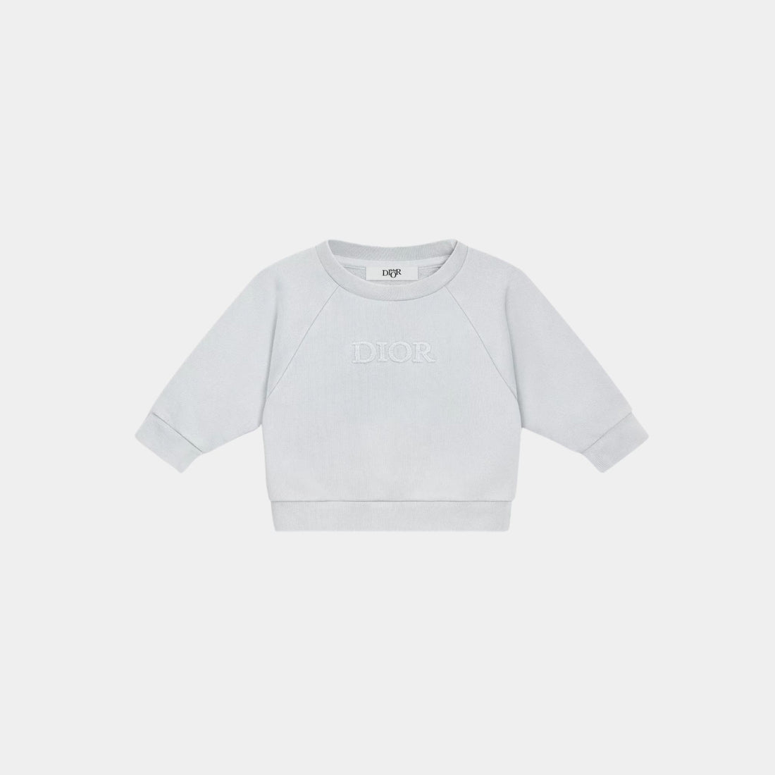 Dior Baby Sweatshirt Gray-Blue Cotton Fleece, Front