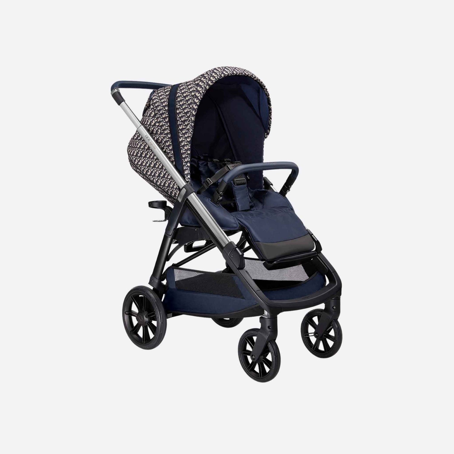 Dior Bassinet Stroller Combo Blue and Beige Dior Oblique Water-Repellent Canvas, Stroller, Front