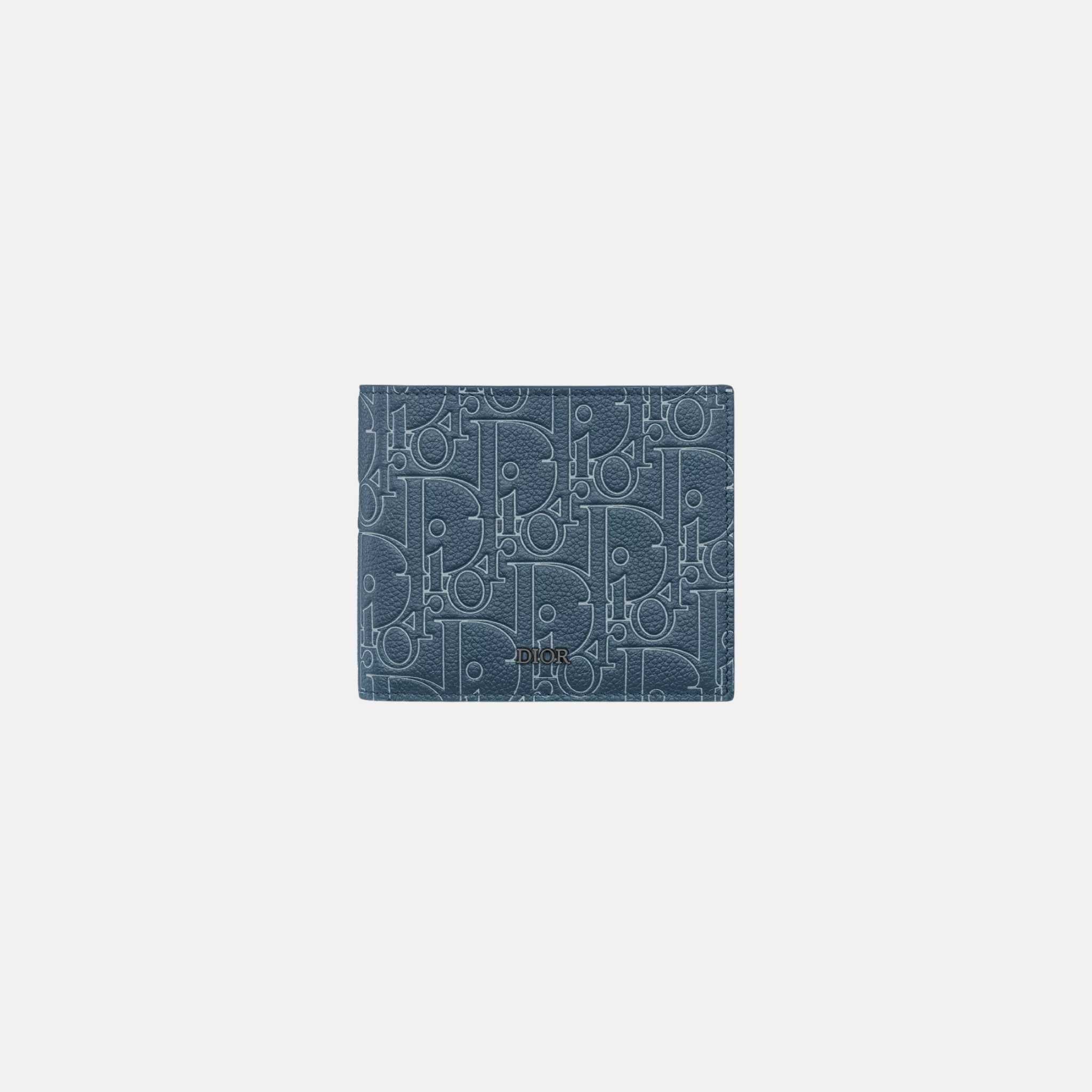 Dior Bifold Wallet In Gravity Outline Leather, Front