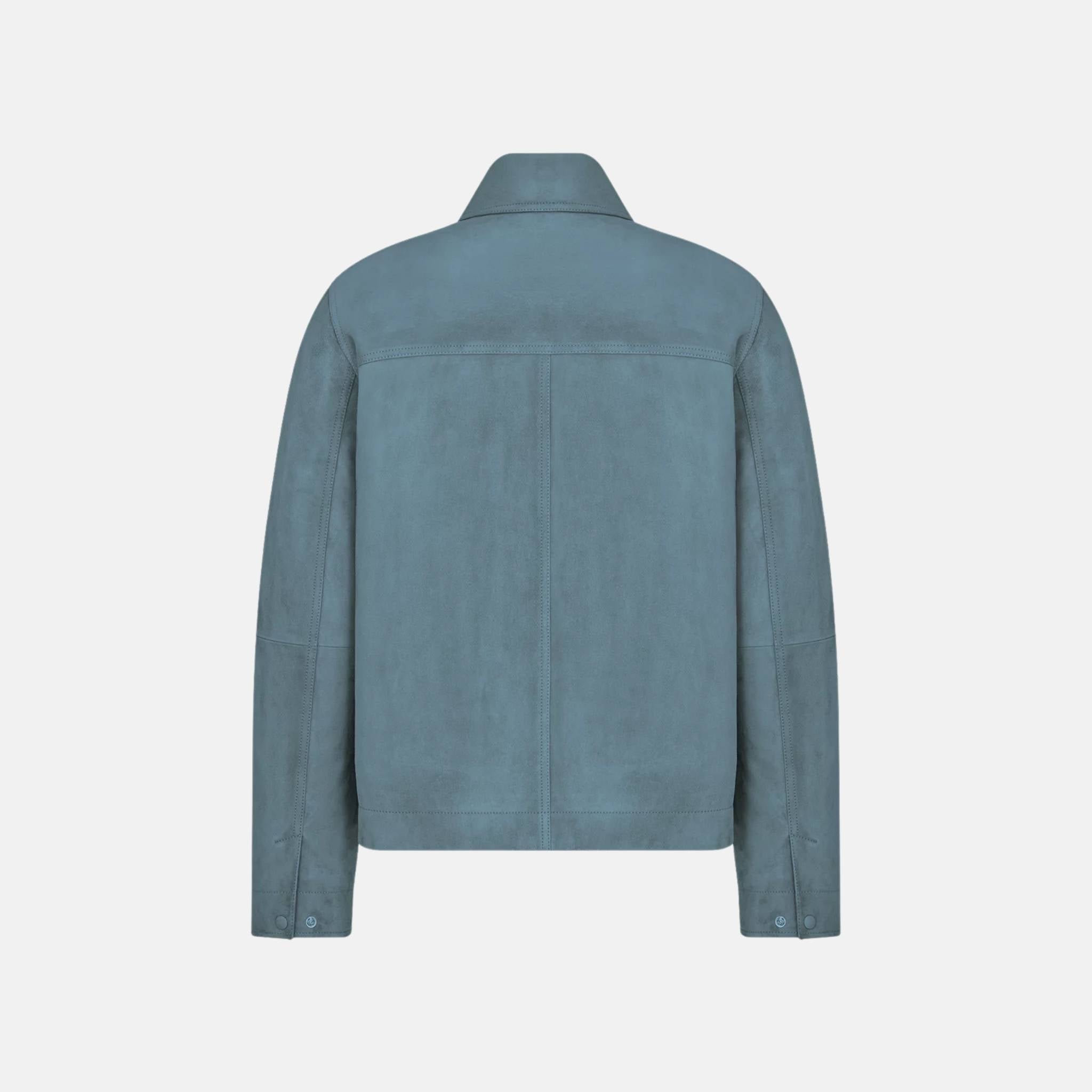 Dior Blouson Jacket In Lambskin, Light Blue, Back