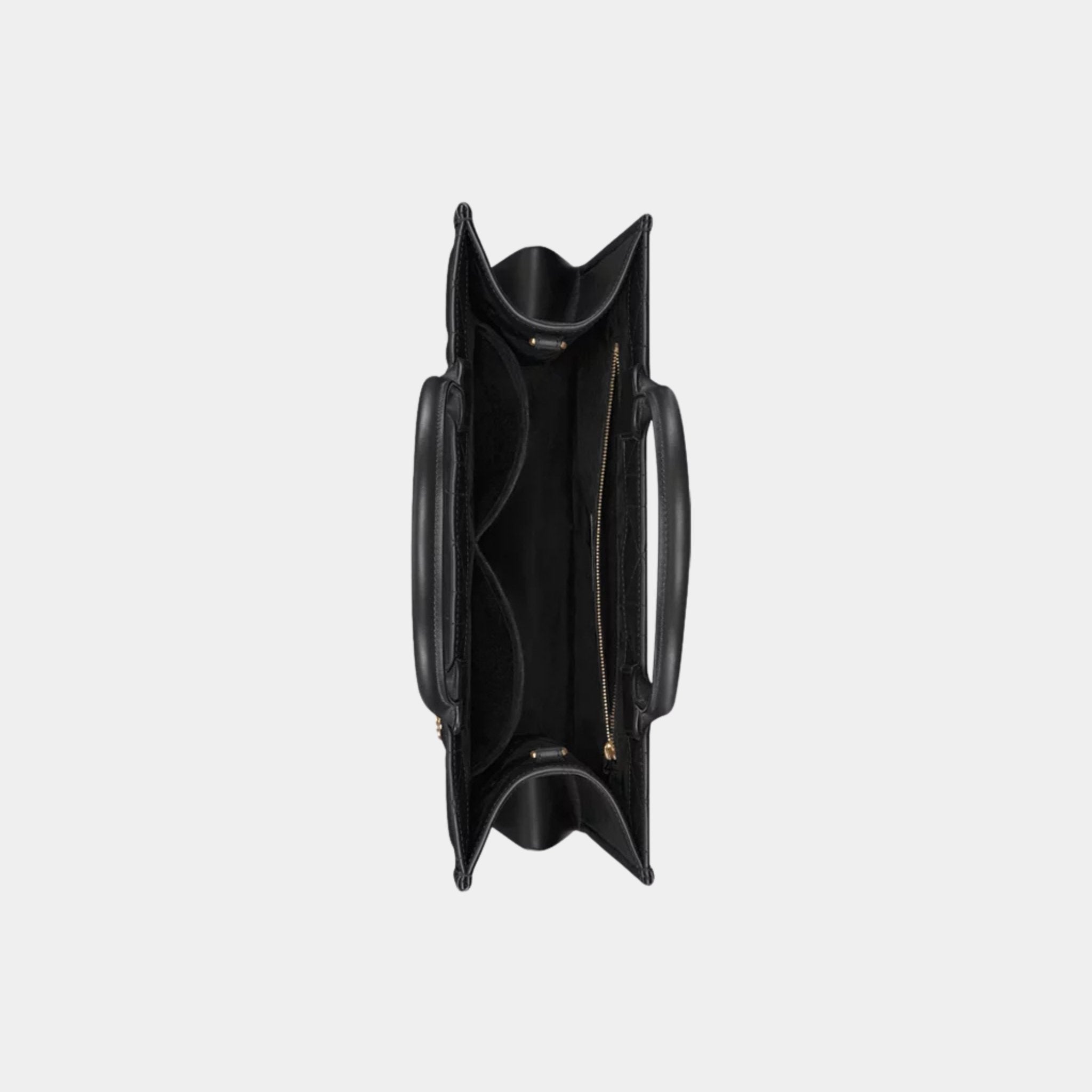 Dior Book Tote Medium Bag Macrocannage Calfskin, Black, Top