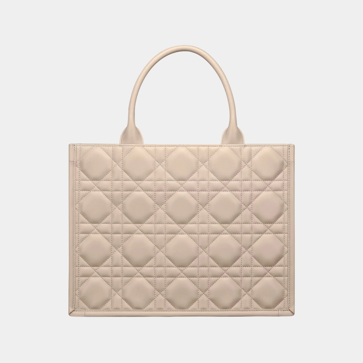 Dior Book Tote Medium Bag Macrocannage Calfskin, Camel, Powder Beige, Back