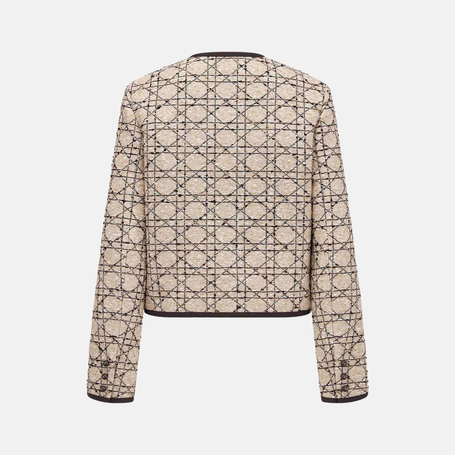 Dior Cannage Cropped Jacket, Beige, Back