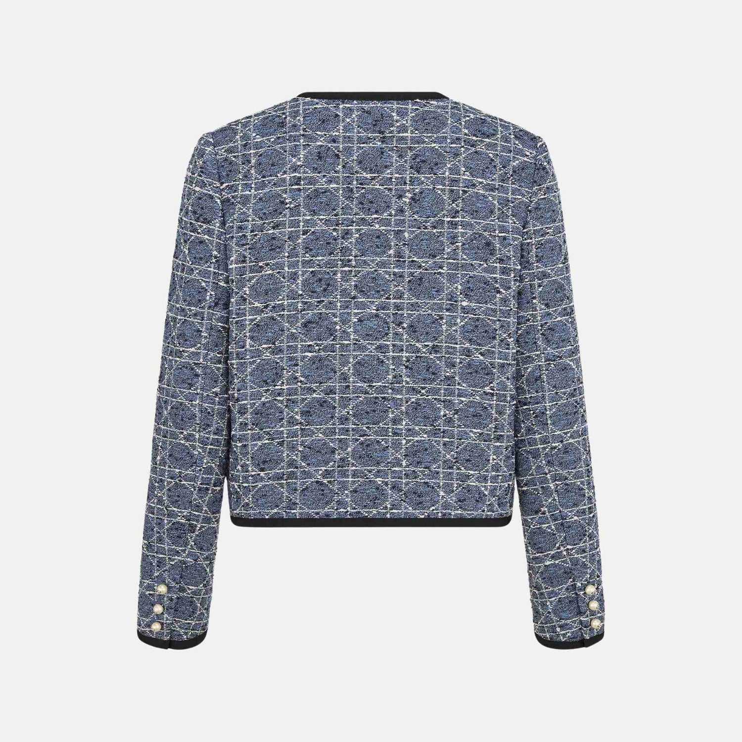 Dior Cannage Cropped Jacket, Blue, Back