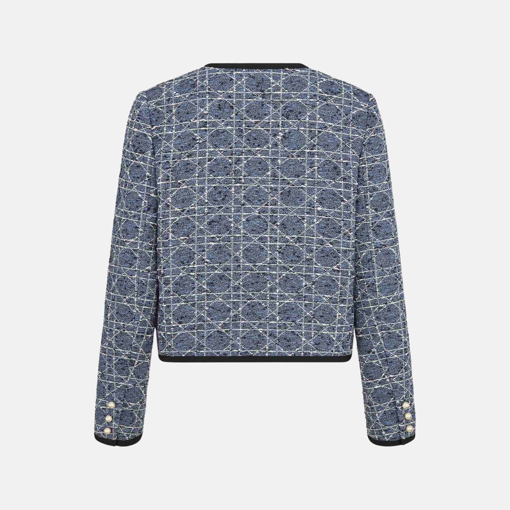 Dior Cannage Cropped Jacket, Blue, Back