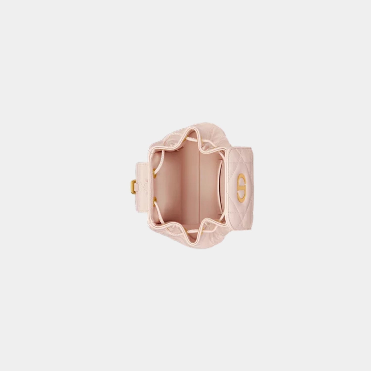 Dior Caro Nano Backpack Macrocannage Lambskin, Powder Pink, Top