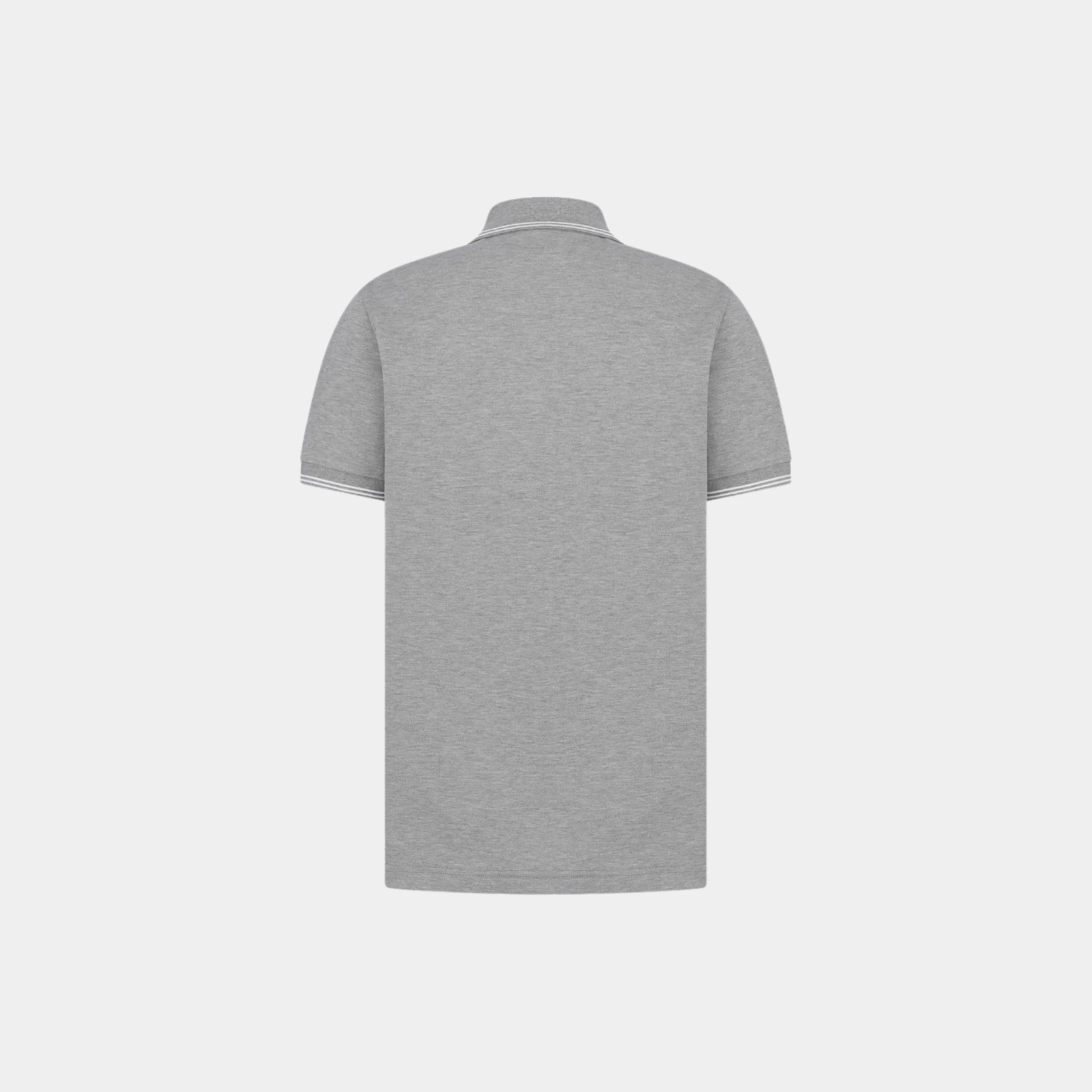 Dior CD Icon Polo Shirt In Cotton Pique, Gray, Back