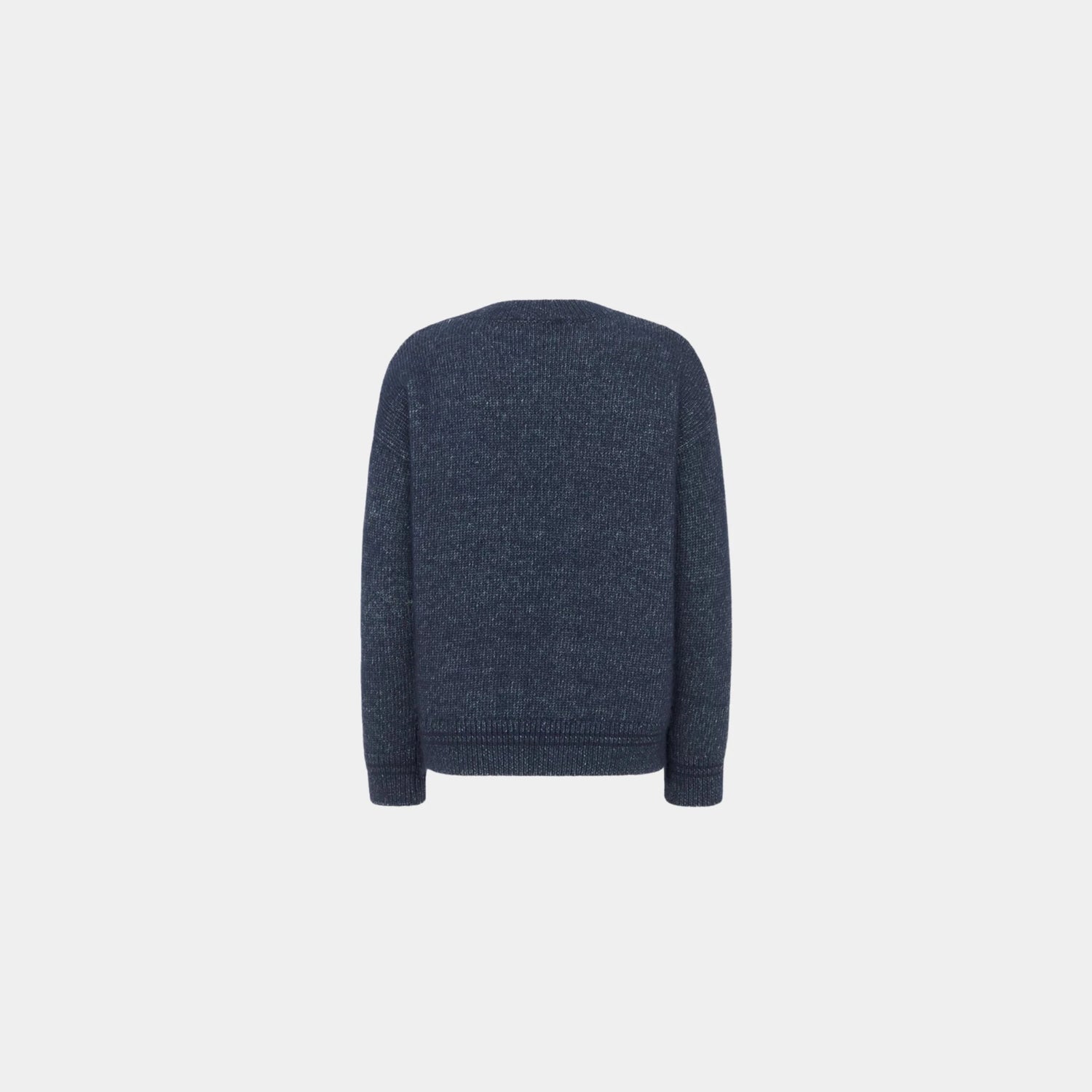 Dior Childrens Sweater Cotton, Wool and Alpaca Strand Knit, Navy Blue, Back