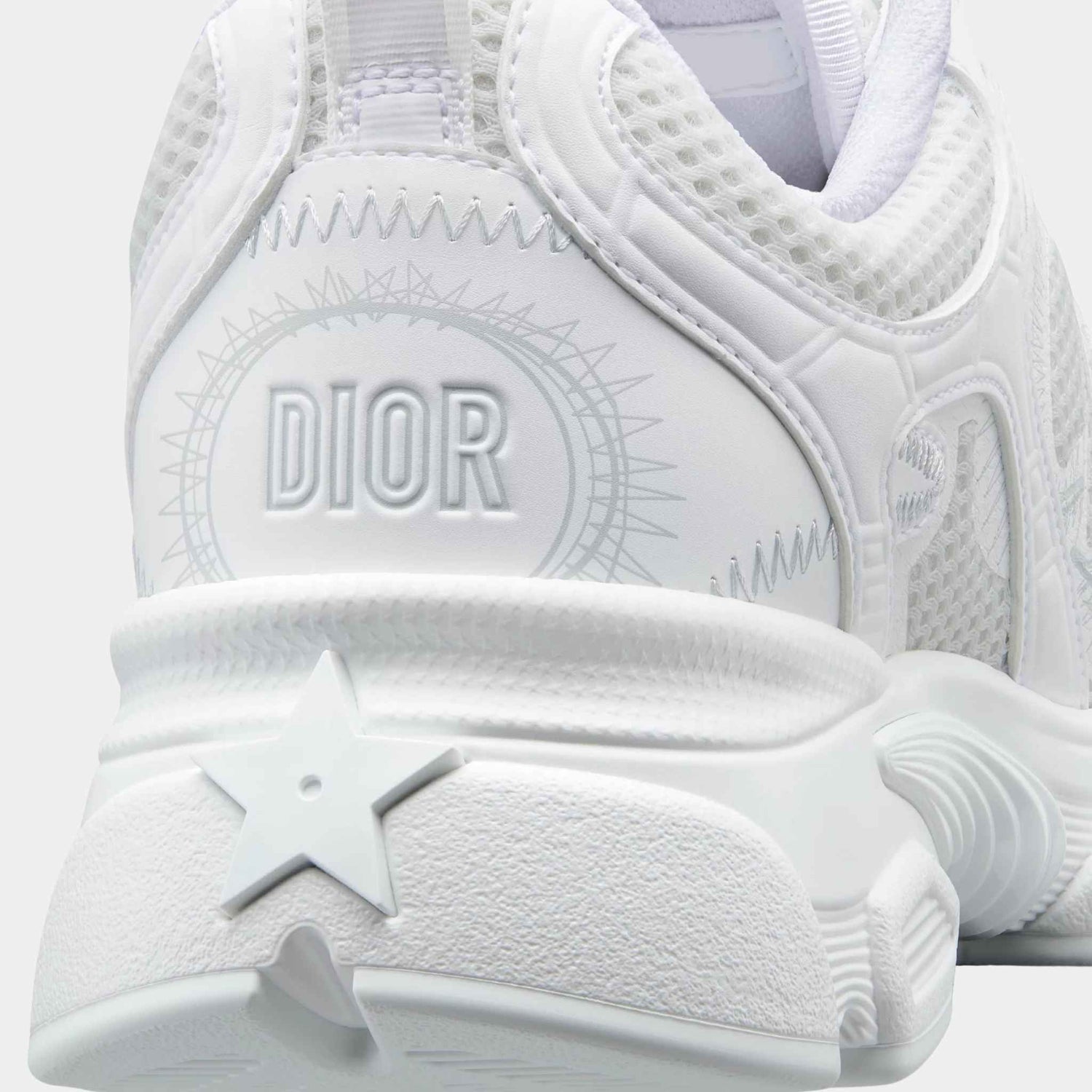 Dior Chrono Sneaker Trainers Mesh With White Leather Effect, Rear 