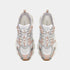 Dior Chrono Sneaker White Mesh With Nude And Silver-Tone Laminated Leather-Effect Panels, Frontview