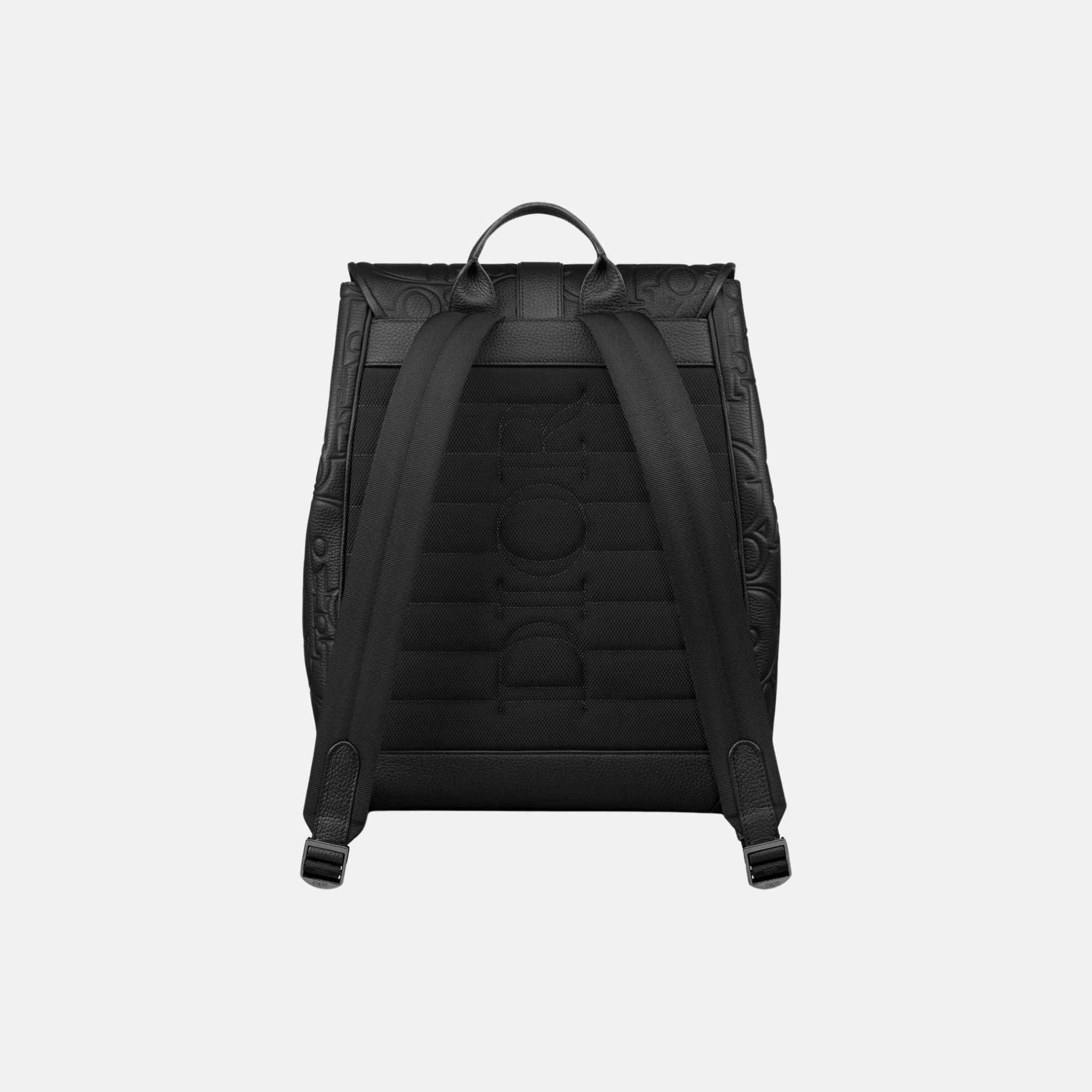 Dior Daily Backpack With Flap In Gravity Leather And Grained Calfskin, Back