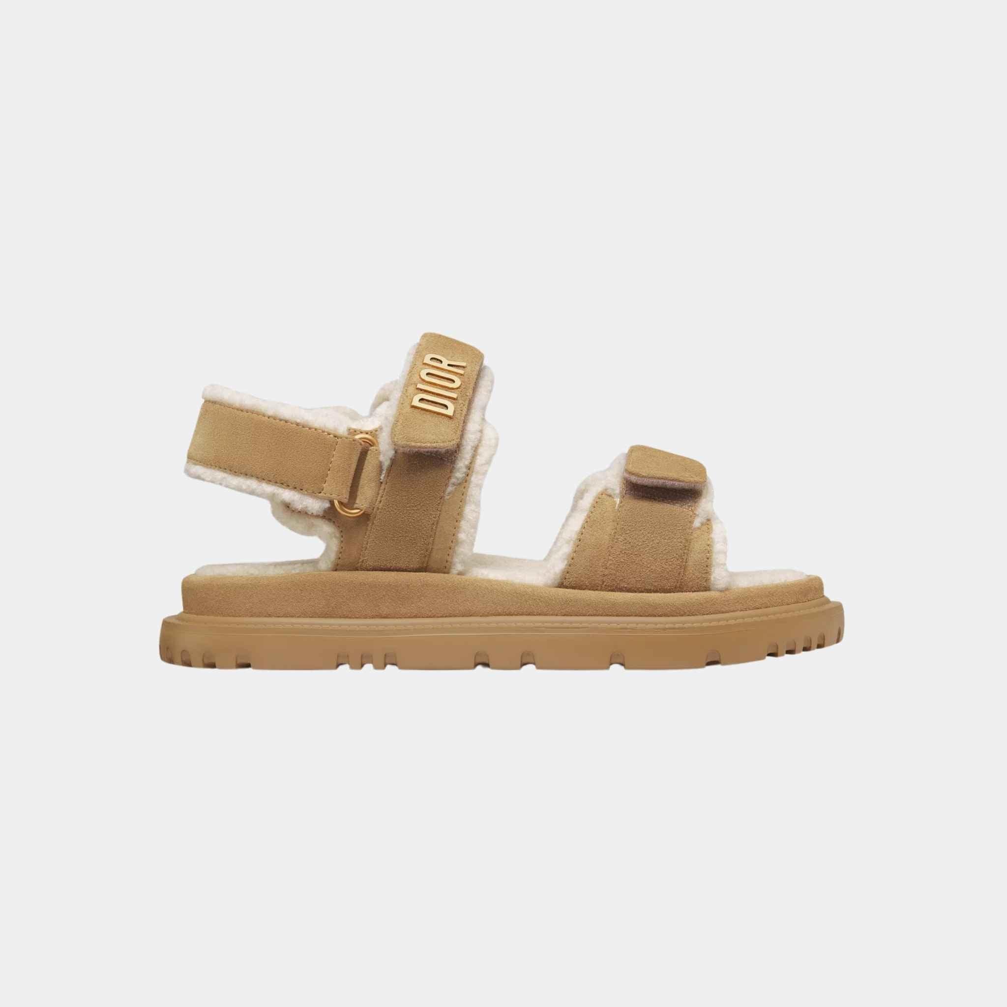 Dior Dioract Sandal Beige Suede Goatskin